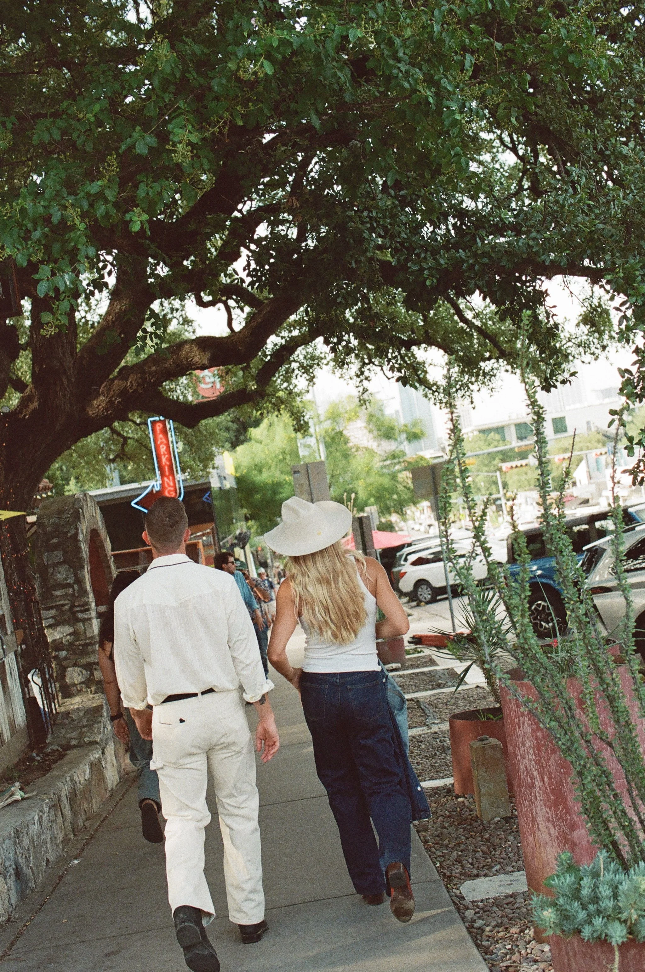 South Congress Austin engagement session, western editorial aesthetic — analog film photography by Lauren Nicole