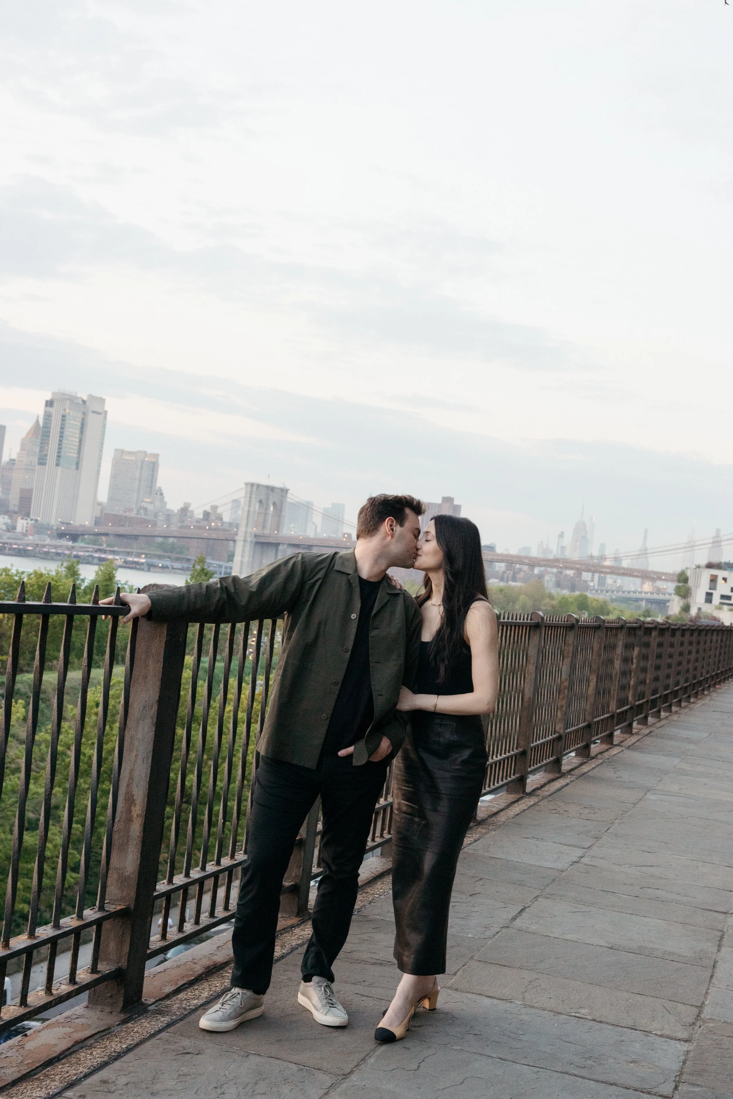 Editorial film engagement session in Brooklyn, New York City — Chanel, luxury fashion-forward, analog photography by Lauren Nicole Photo