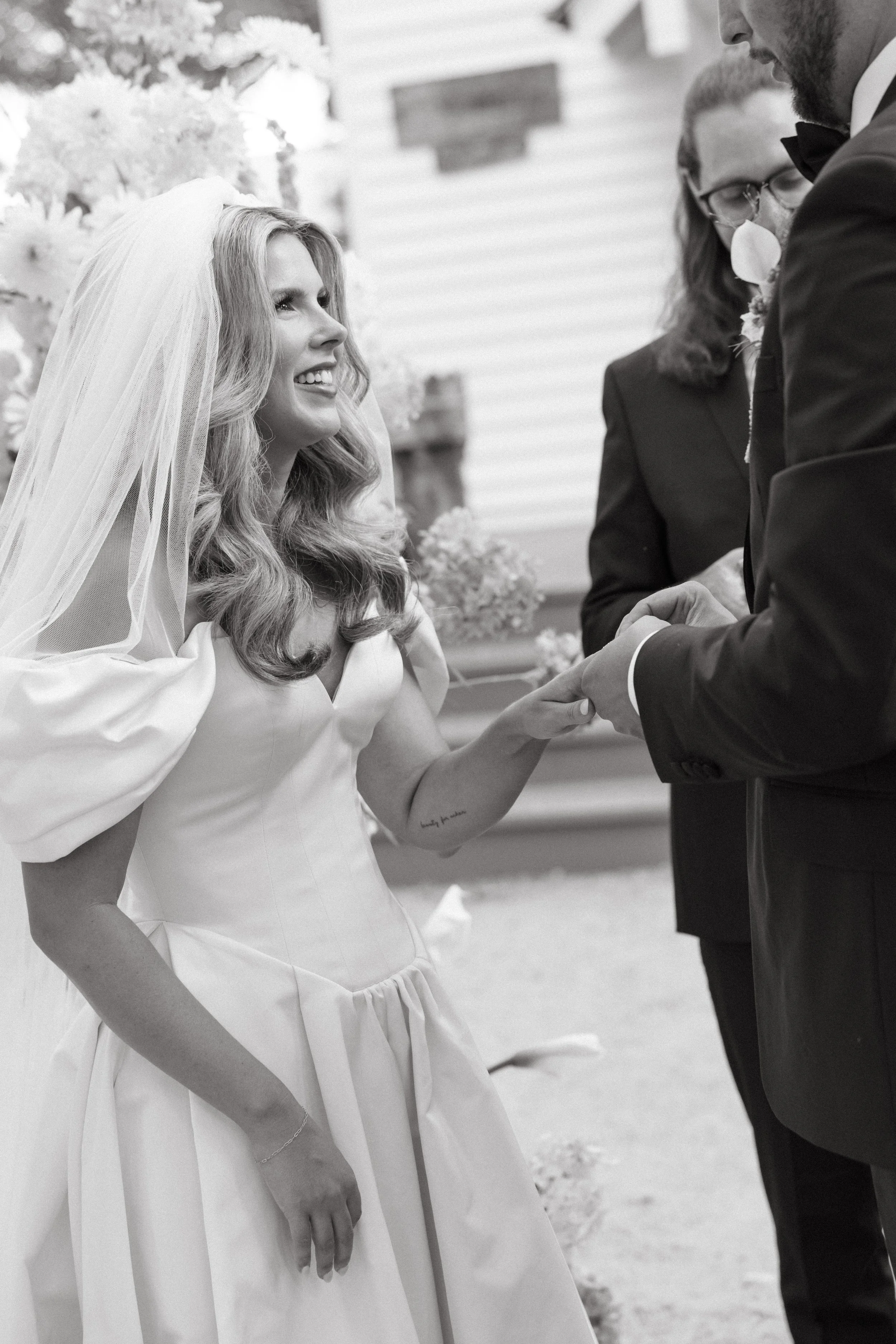 Wedding ceremony at Hotel Lulu Round Top Texas — southern chic western glam, candid film photography by Lauren Nicole Photo
