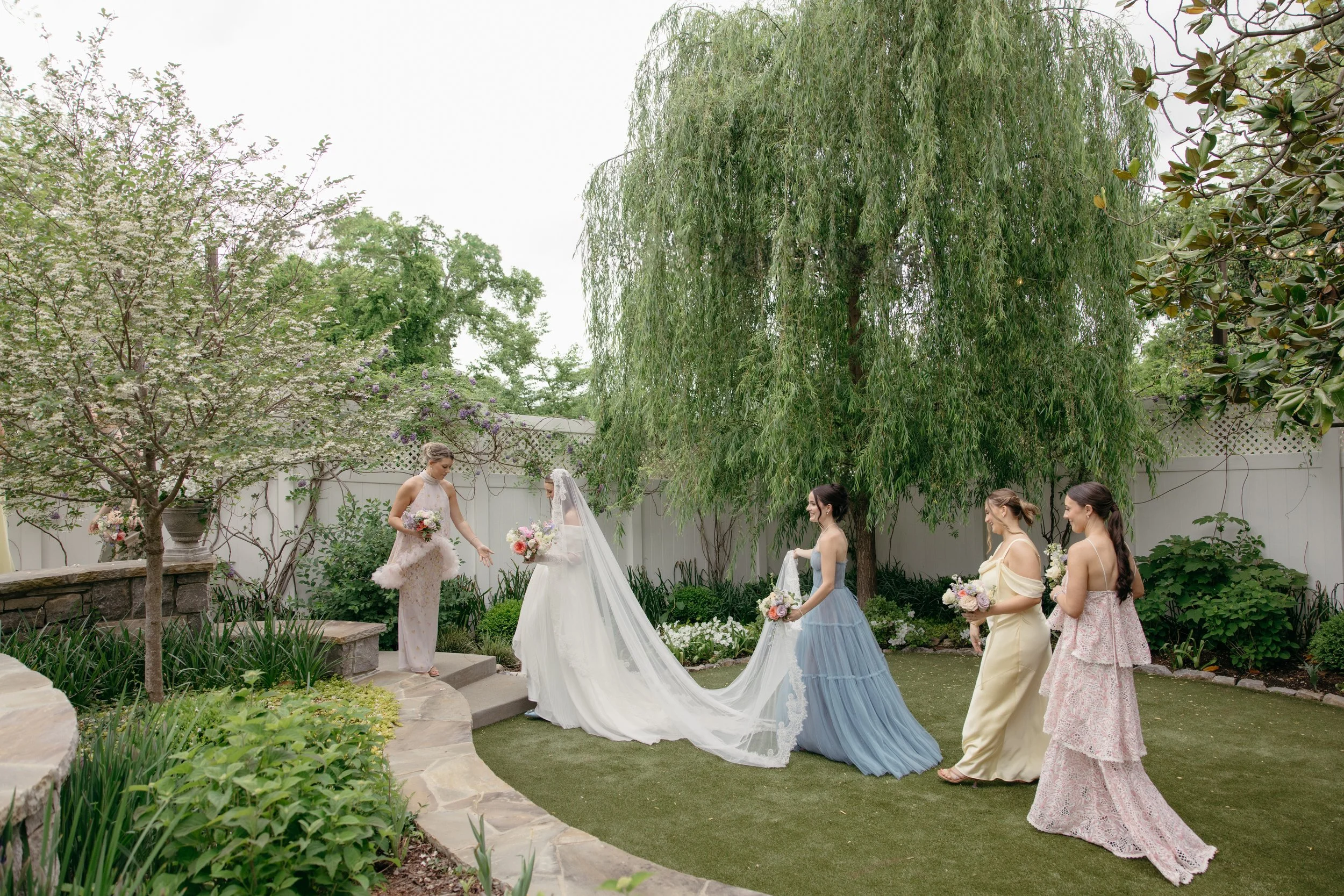 Garden ceremony at CJ's Off The Square, Franklin TN — Tara La Tour, Alexandra Grecco, Manolo Blahnik, film photography by Lauren Nicole Photo