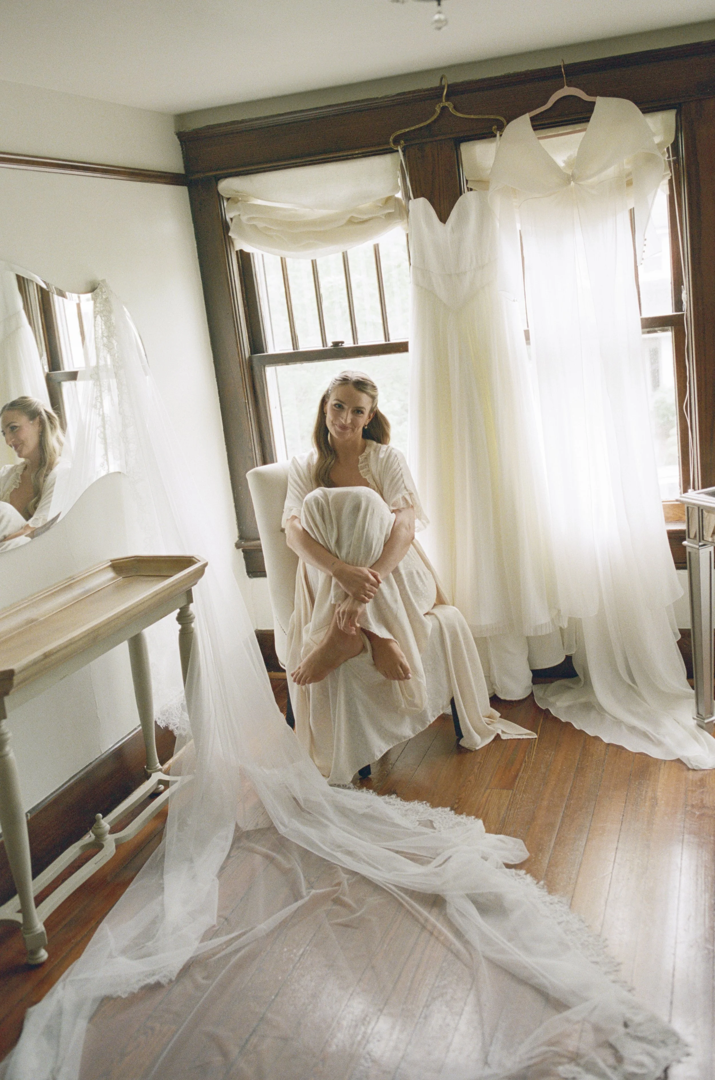 Garden ceremony at CJ's Off The Square, Franklin TN — Tara La Tour, Alexandra Grecco, Manolo Blahnik, film photography by Lauren Nicole Photo