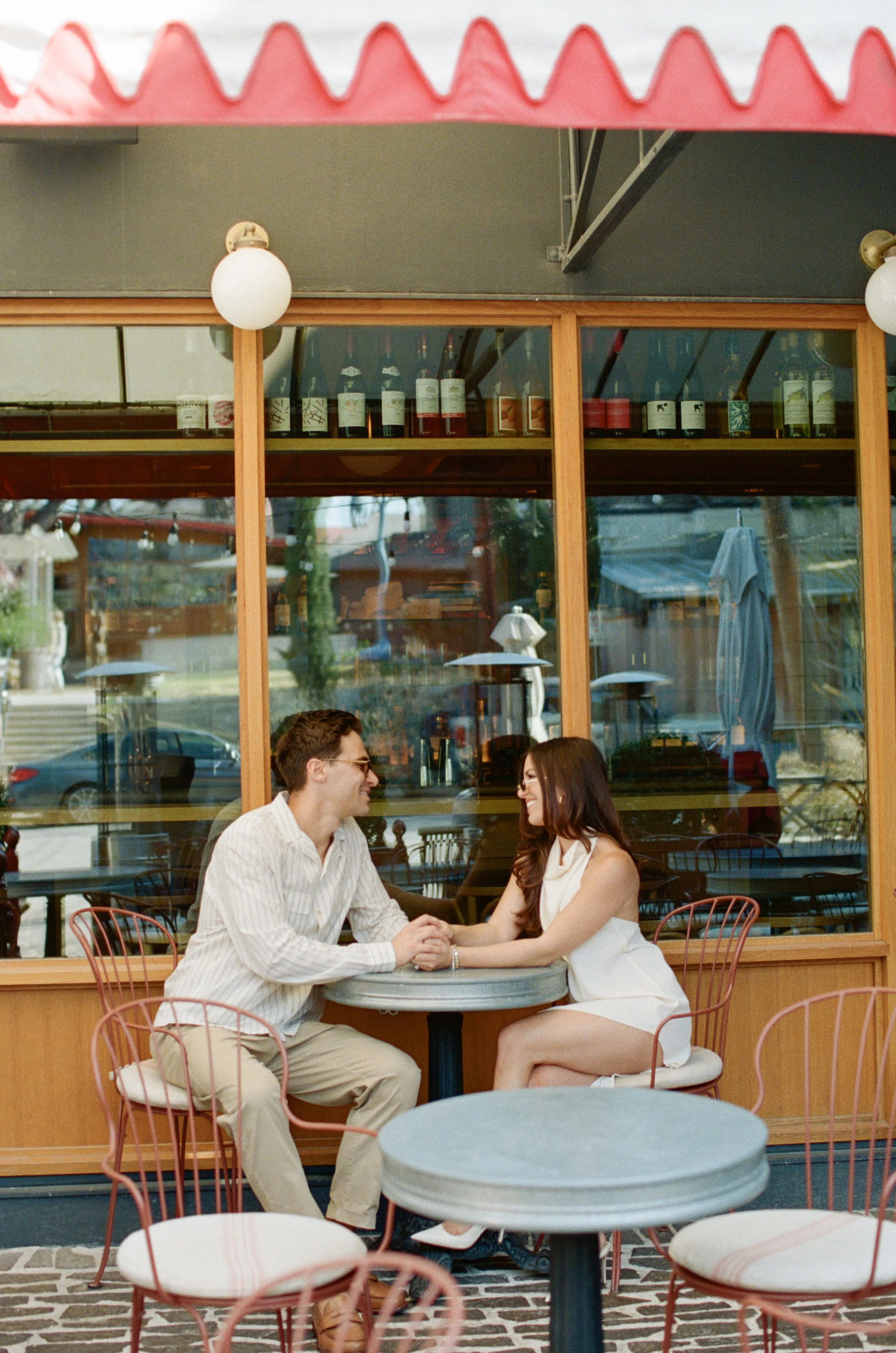 Italian-inspired engagement session at Rosie's Wine Bar Austin Texas — editorial film photography by Lauren Nicole Photo