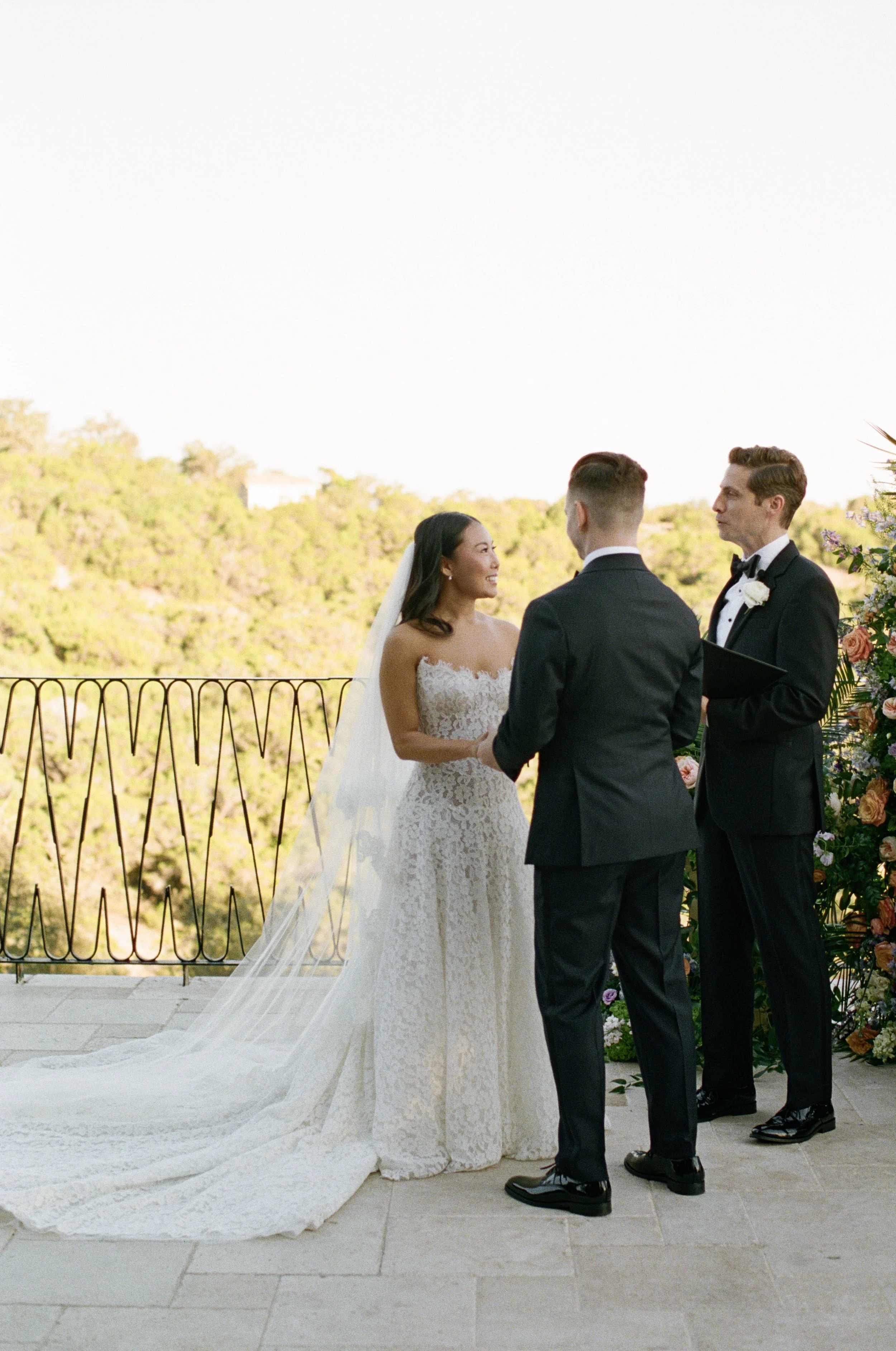 Korean American blended family wedding at Villa Antonia, Austin TX — candid film photography by Lauren Nicole Photo