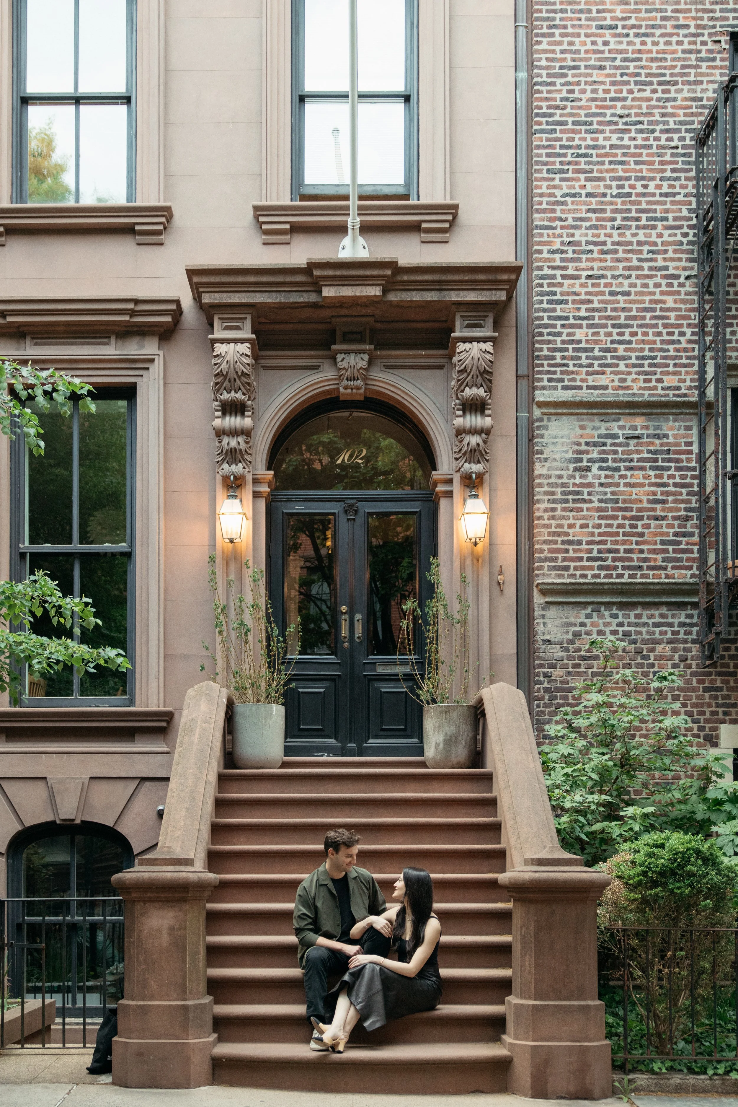 Editorial film engagement session in Brooklyn, New York City — Chanel, luxury fashion-forward, analog photography by Lauren Nicole Photo