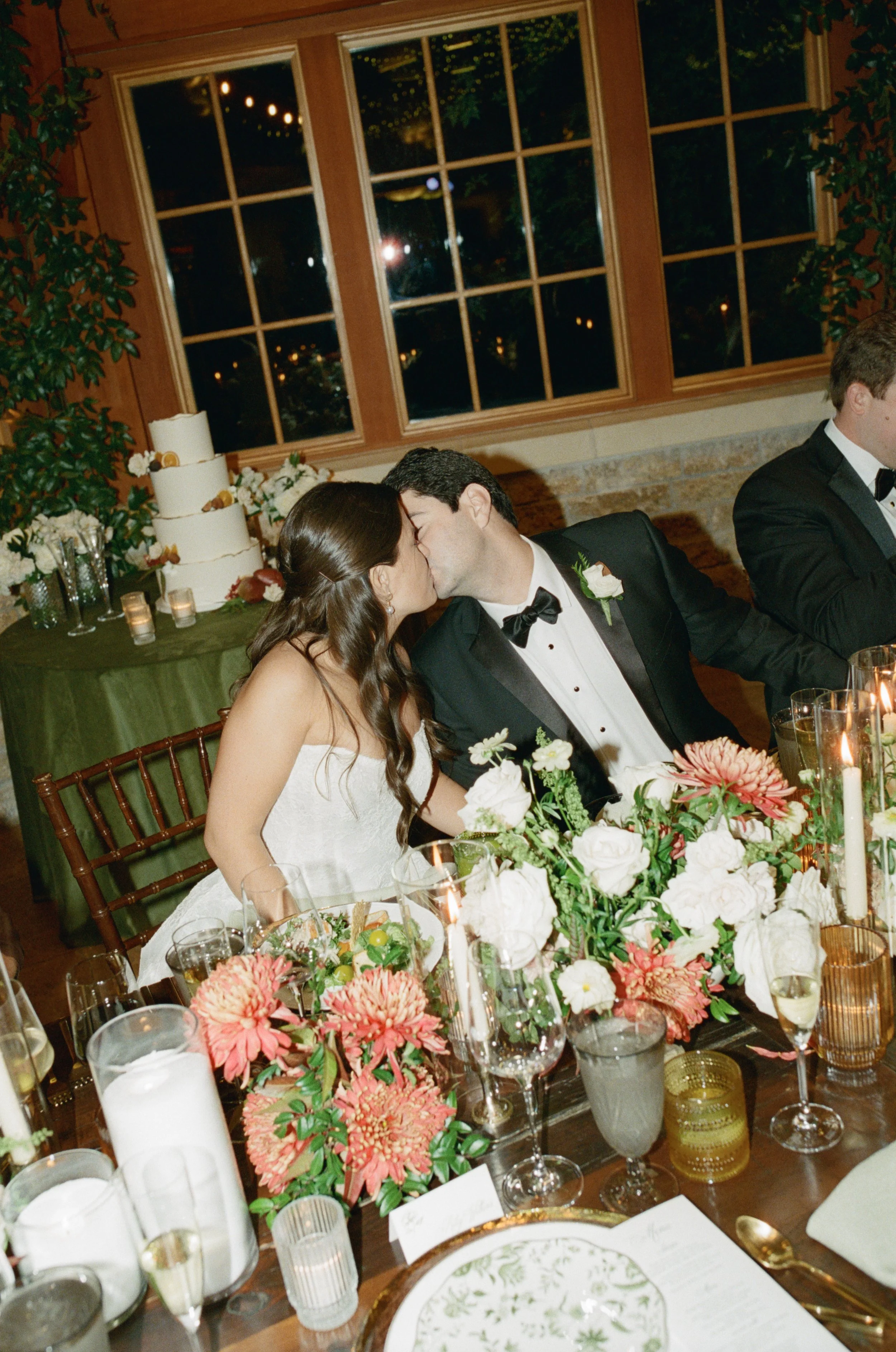 Old money floral wedding reception at Camp Lucy Sacred Oaks — candid documentary dance floor photography by Lauren Nicole Photo