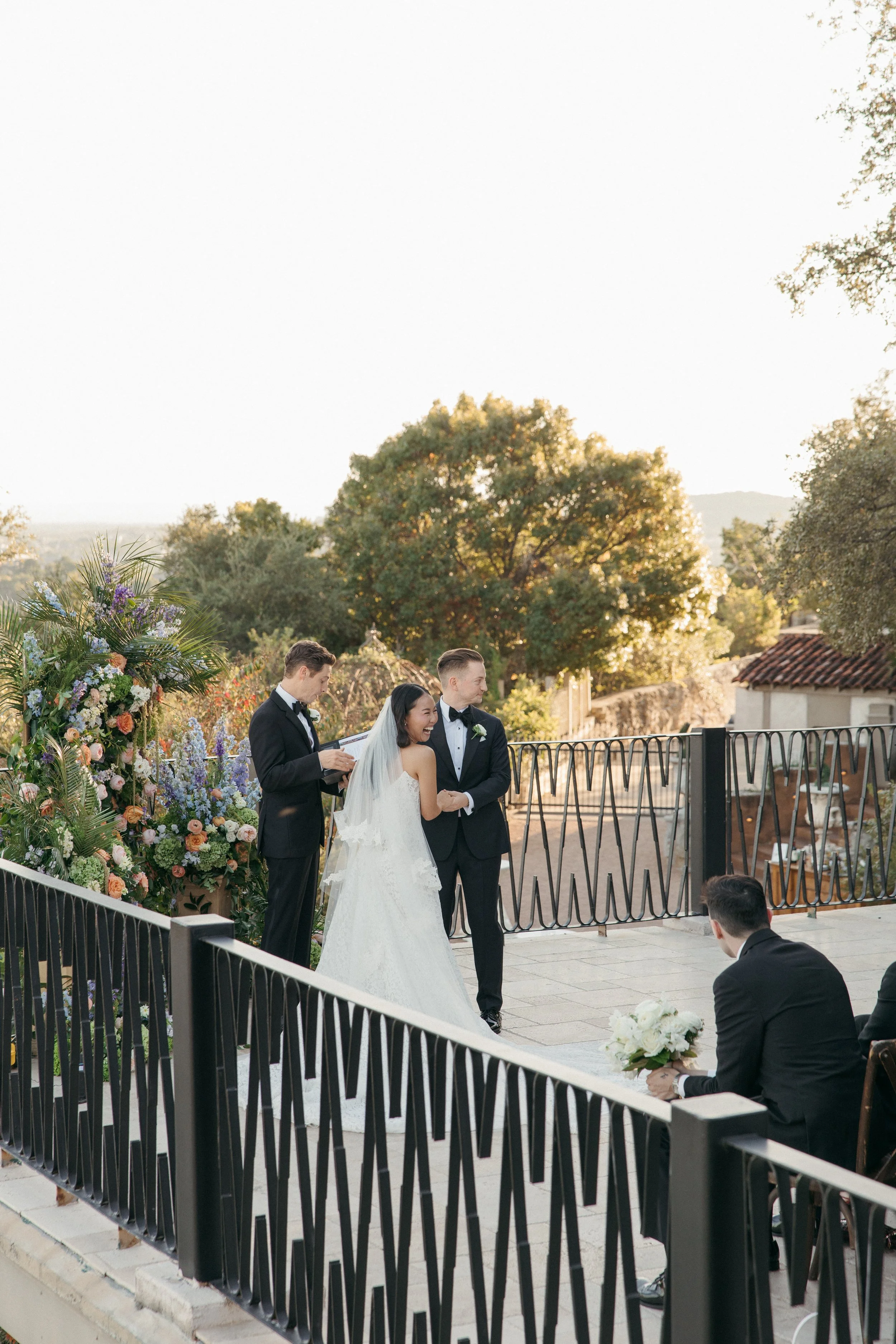 Korean American blended family wedding at Villa Antonia, Austin TX — candid film photography by Lauren Nicole Photo