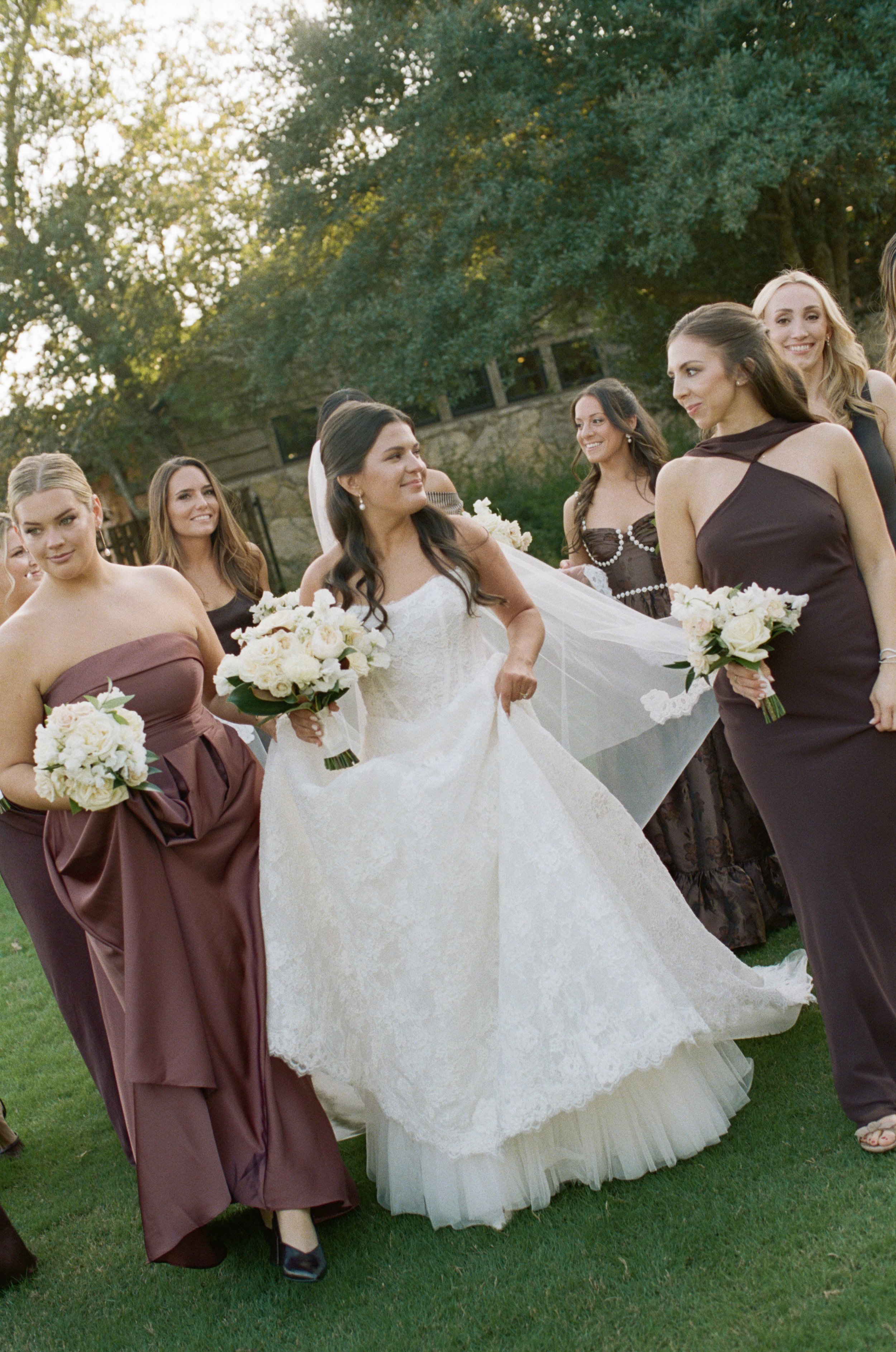 Wedding ceremony under oaks at Camp Lucy Sacred Oaks, Dripping Springs TX — Kristin Cattered Events, film photography by Lauren Nicole