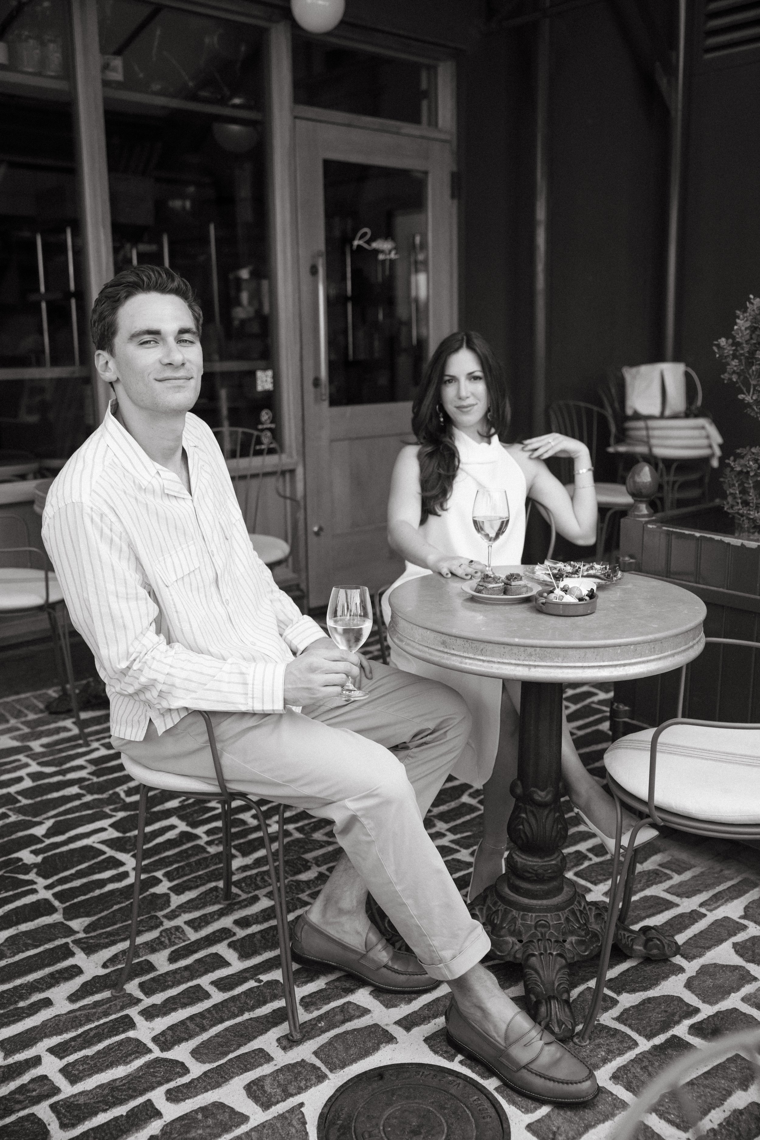 Editorial wine bar engagement session Austin Texas — Italian-inspired film and digital photography by Lauren Nicole