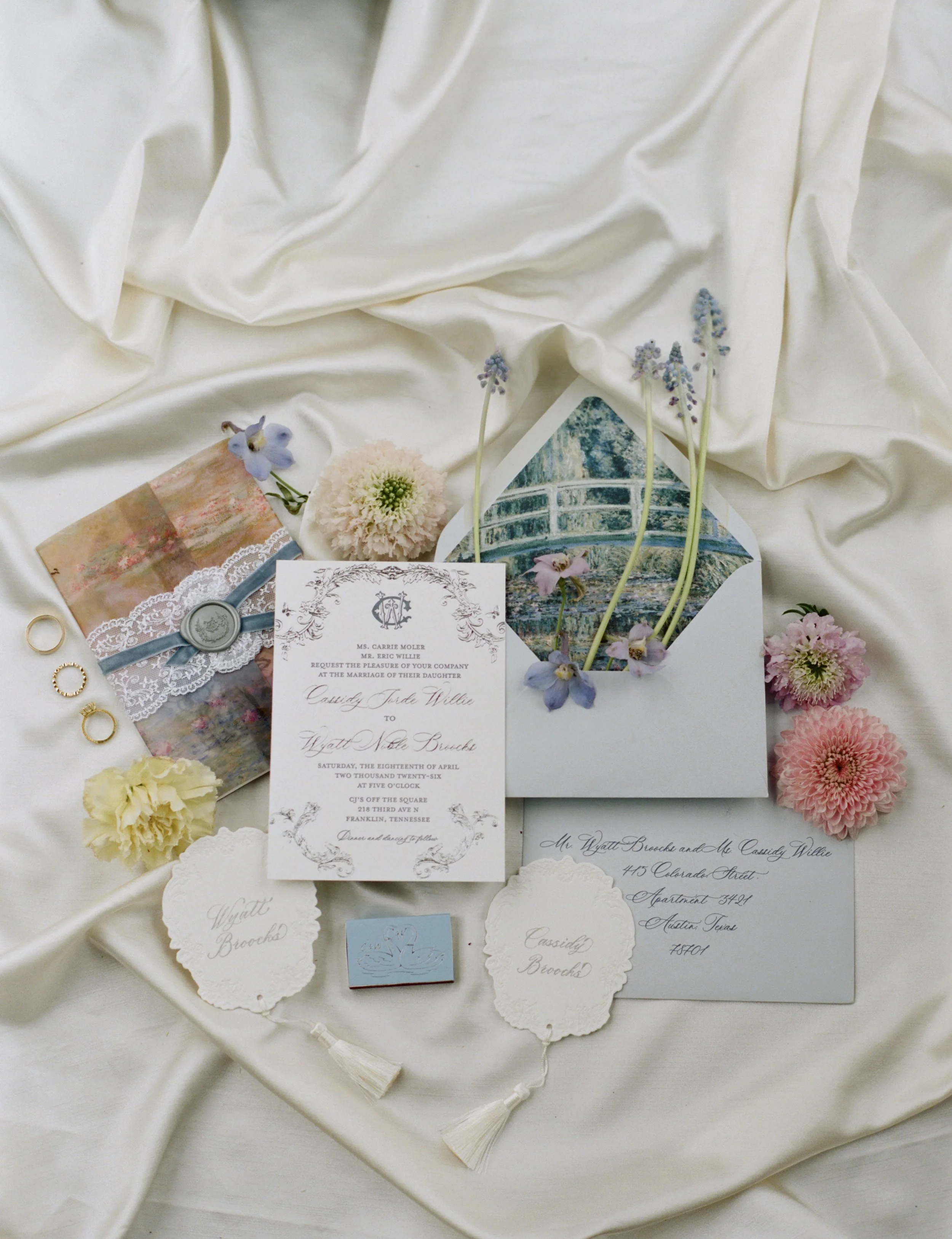 Whimsical garden party wedding at CJ's Off The Square, Franklin Tennessee — Cali Roots Designs, film photography by Lauren Nicole Photo