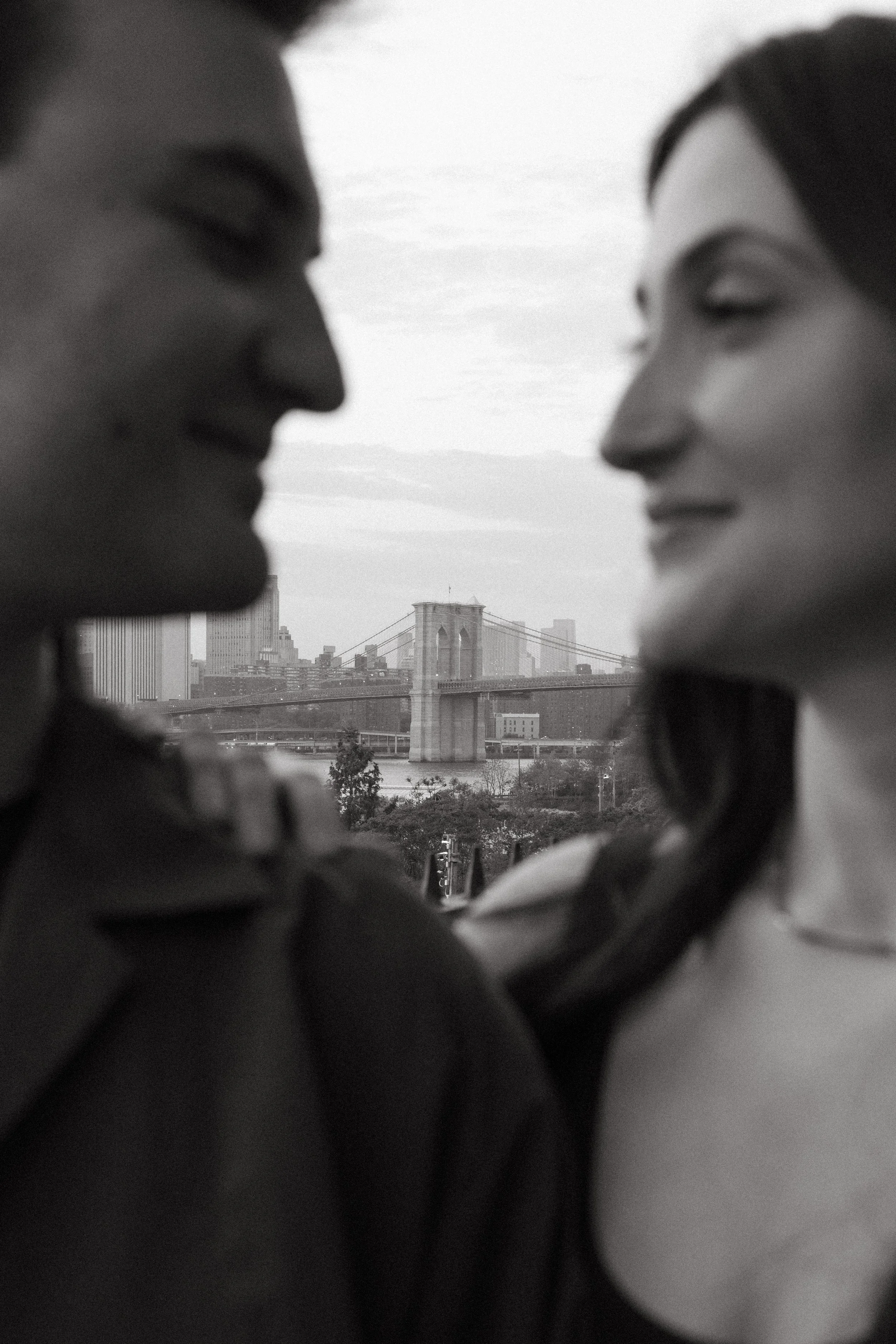 Editorial film engagement session in Brooklyn, New York City — Chanel, luxury fashion-forward, analog photography by Lauren Nicole Photo