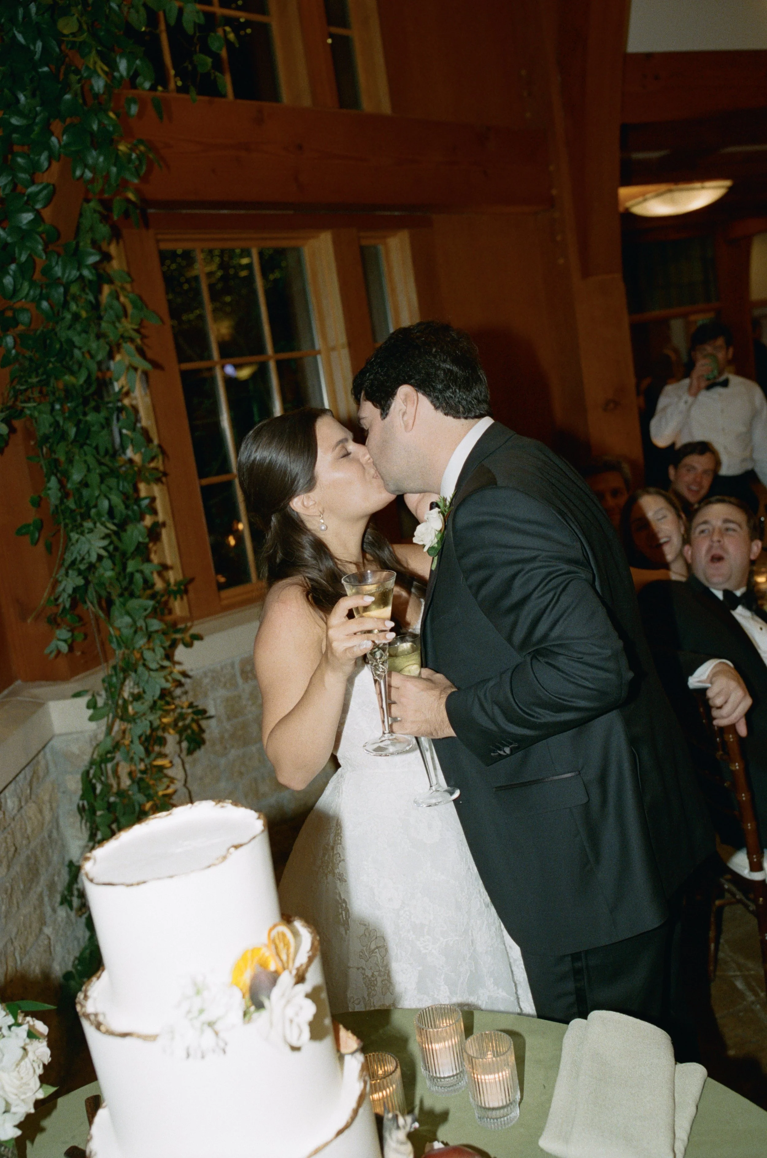 Old money floral wedding reception at Camp Lucy Sacred Oaks — candid documentary dance floor photography by Lauren Nicole Photo