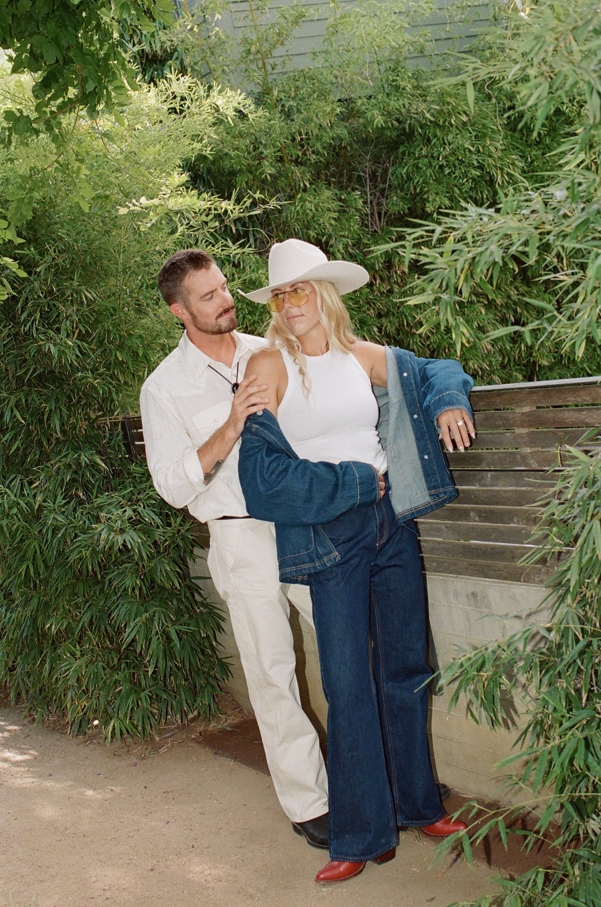 South Congress Austin engagement session, western editorial aesthetic — analog film photography by Lauren Nicole