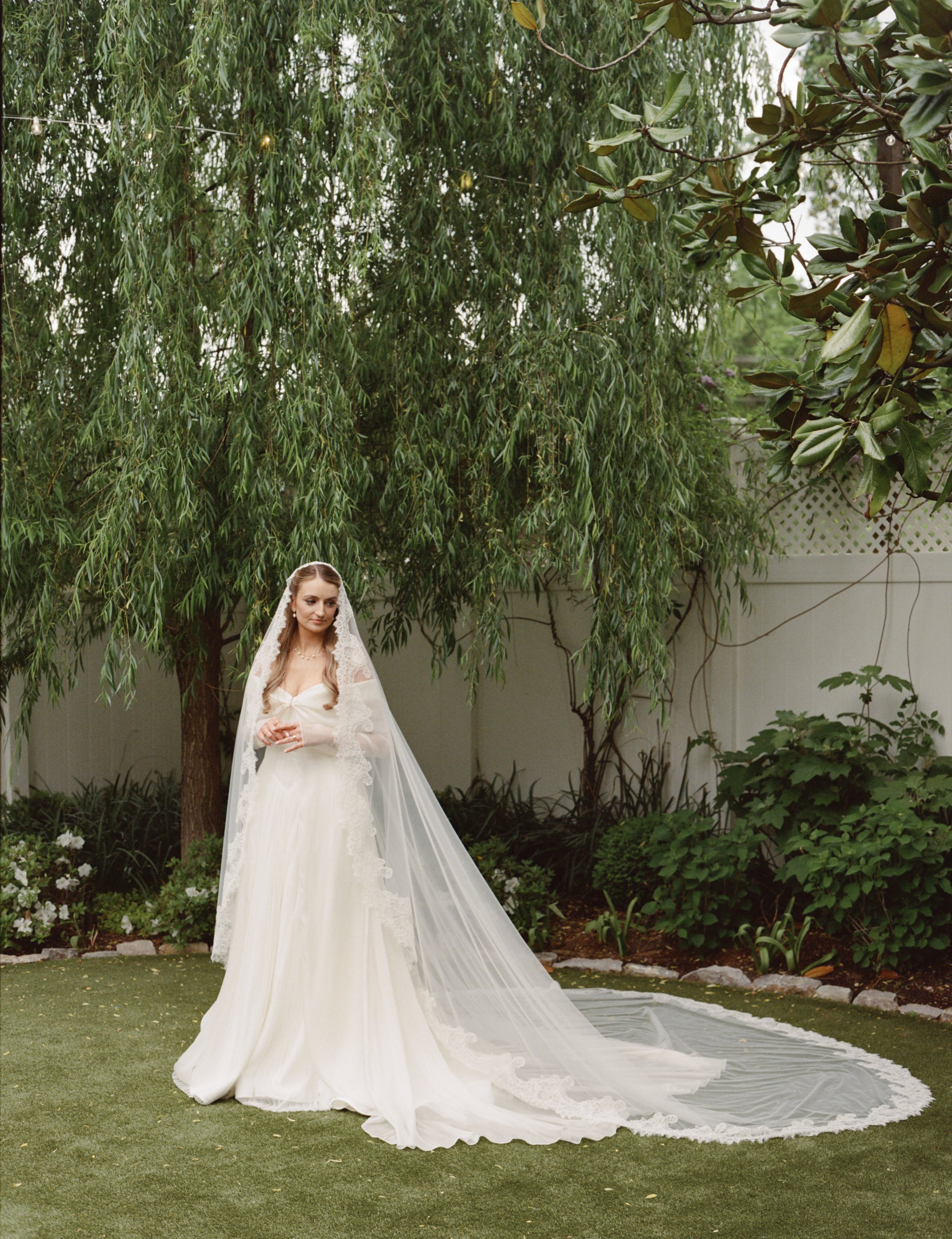 Garden ceremony at CJ's Off The Square, Franklin TN — Tara La Tour, Alexandra Grecco, Manolo Blahnik, film photography by Lauren Nicole Photo