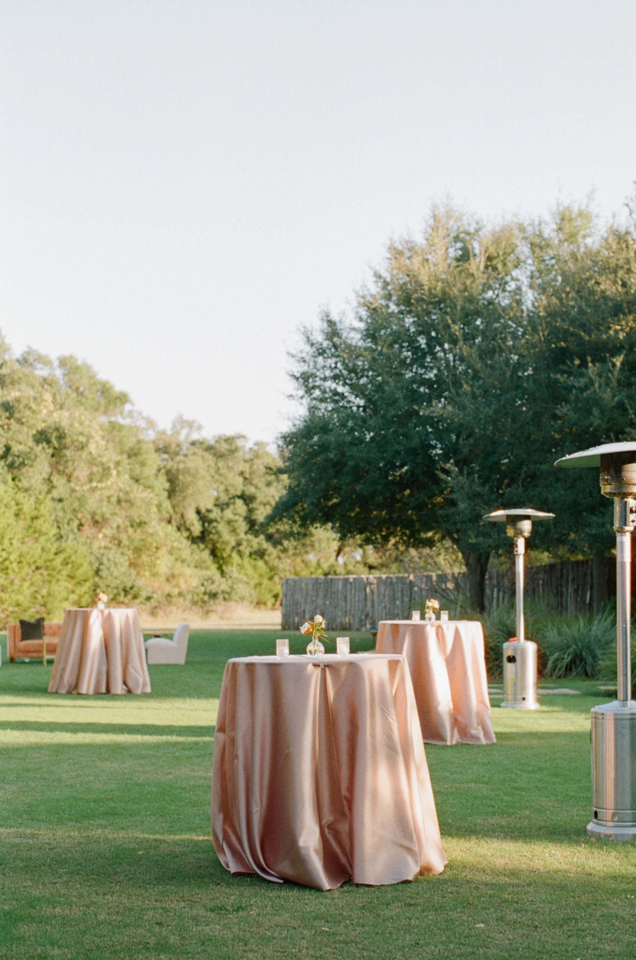 Wedding ceremony under oaks at Camp Lucy Sacred Oaks, Dripping Springs TX — Kristin Cattered Events, film photography by Lauren Nicole