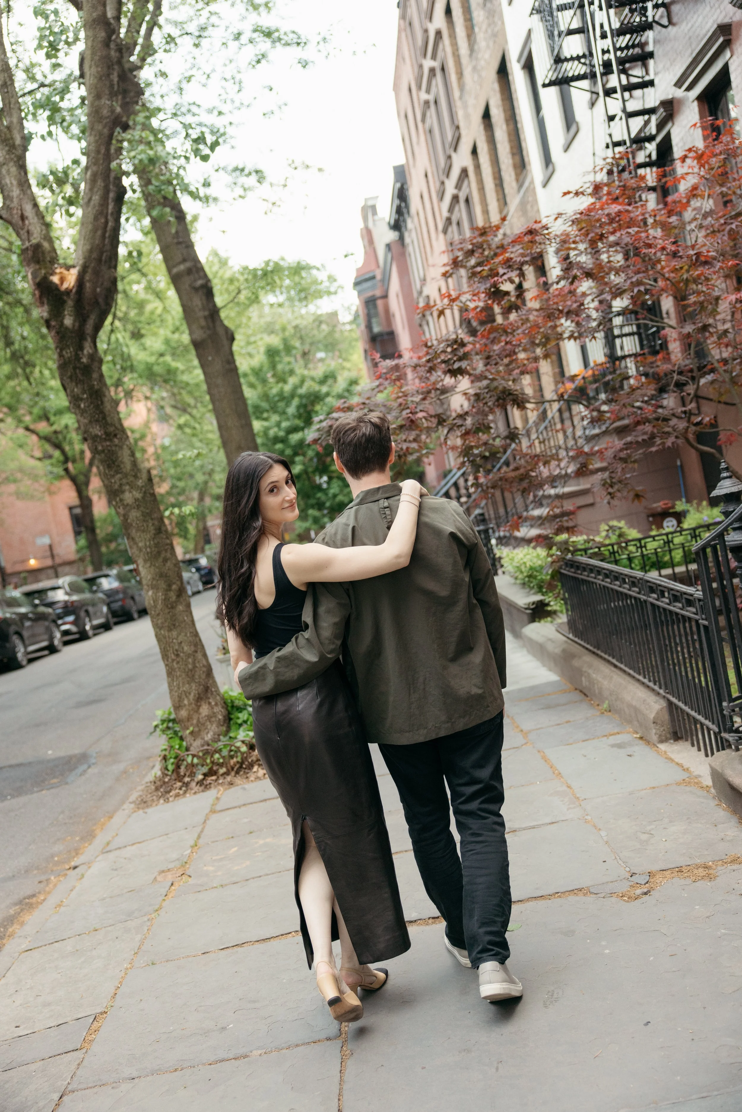 Editorial film engagement session in Brooklyn, New York City — Chanel, luxury fashion-forward, analog photography by Lauren Nicole Photo