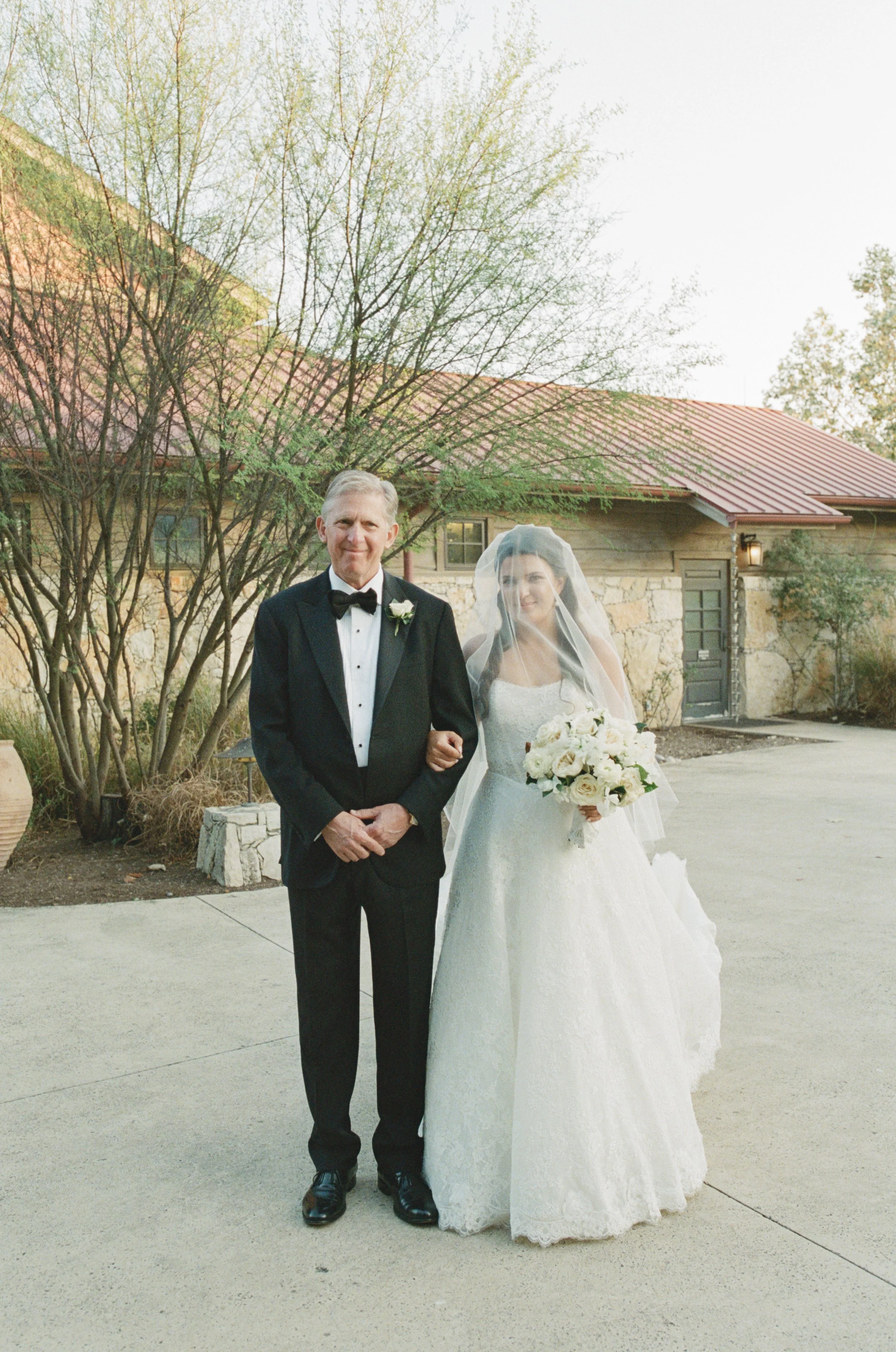Wedding ceremony under oaks at Camp Lucy Sacred Oaks, Dripping Springs TX — Kristin Cattered Events, film photography by Lauren Nicole