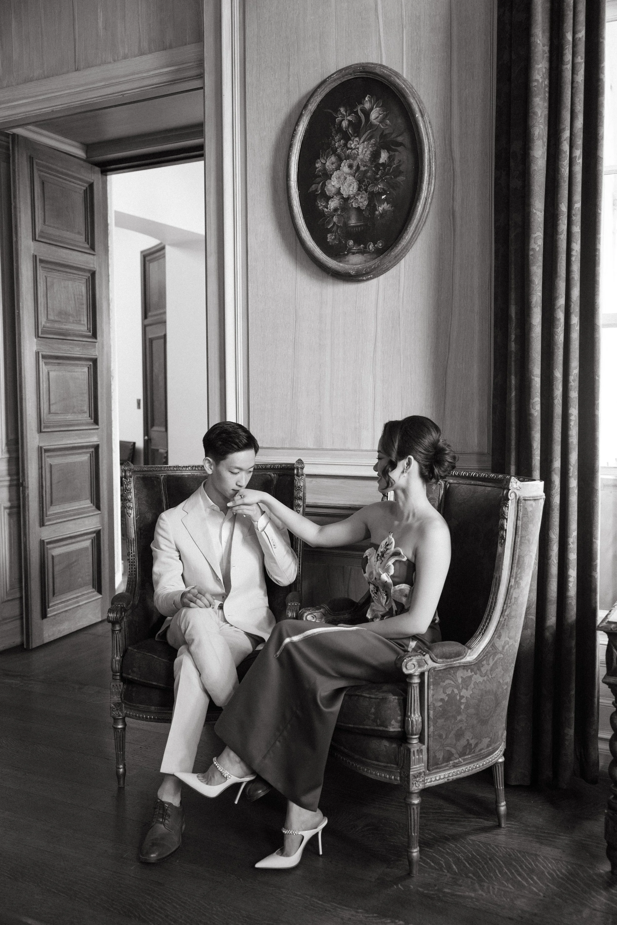 Luxury elopement at Commodore Perry Estate Austin Texas — Chinese Taiwanese multicultural couple, Chapel Dulcinea, film photography by Lauren Nicole Photo
