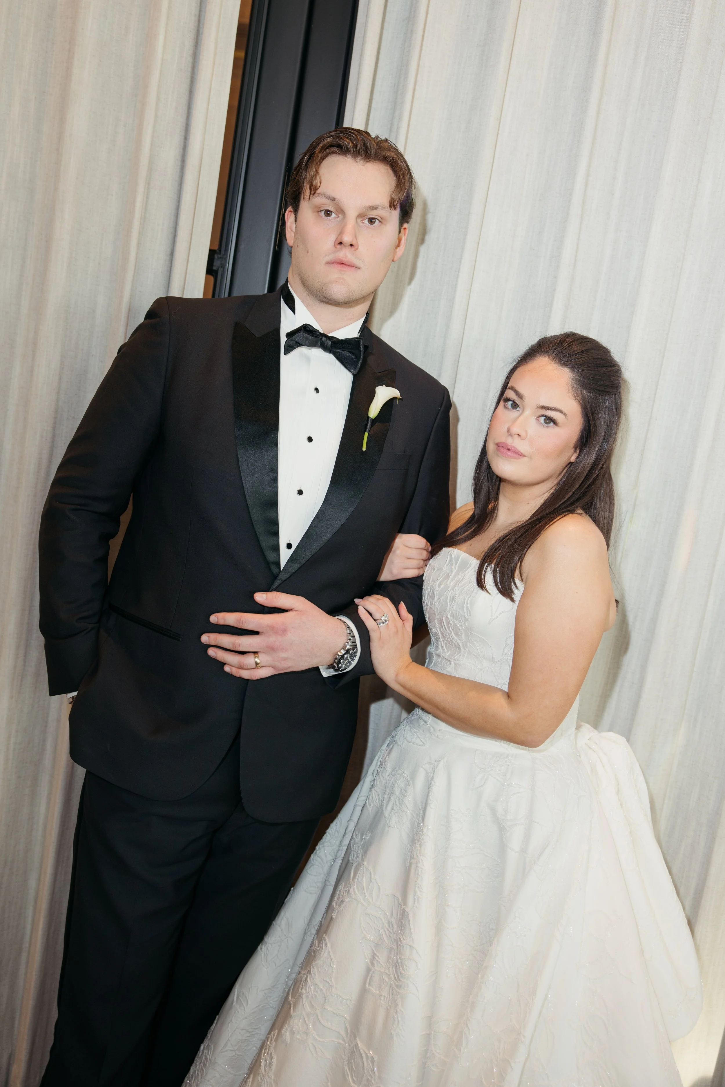 Bride in Anne Barge gown at Le Tesserae Houston — navy blue ivory wedding, hybrid film photography by Lauren Nicole