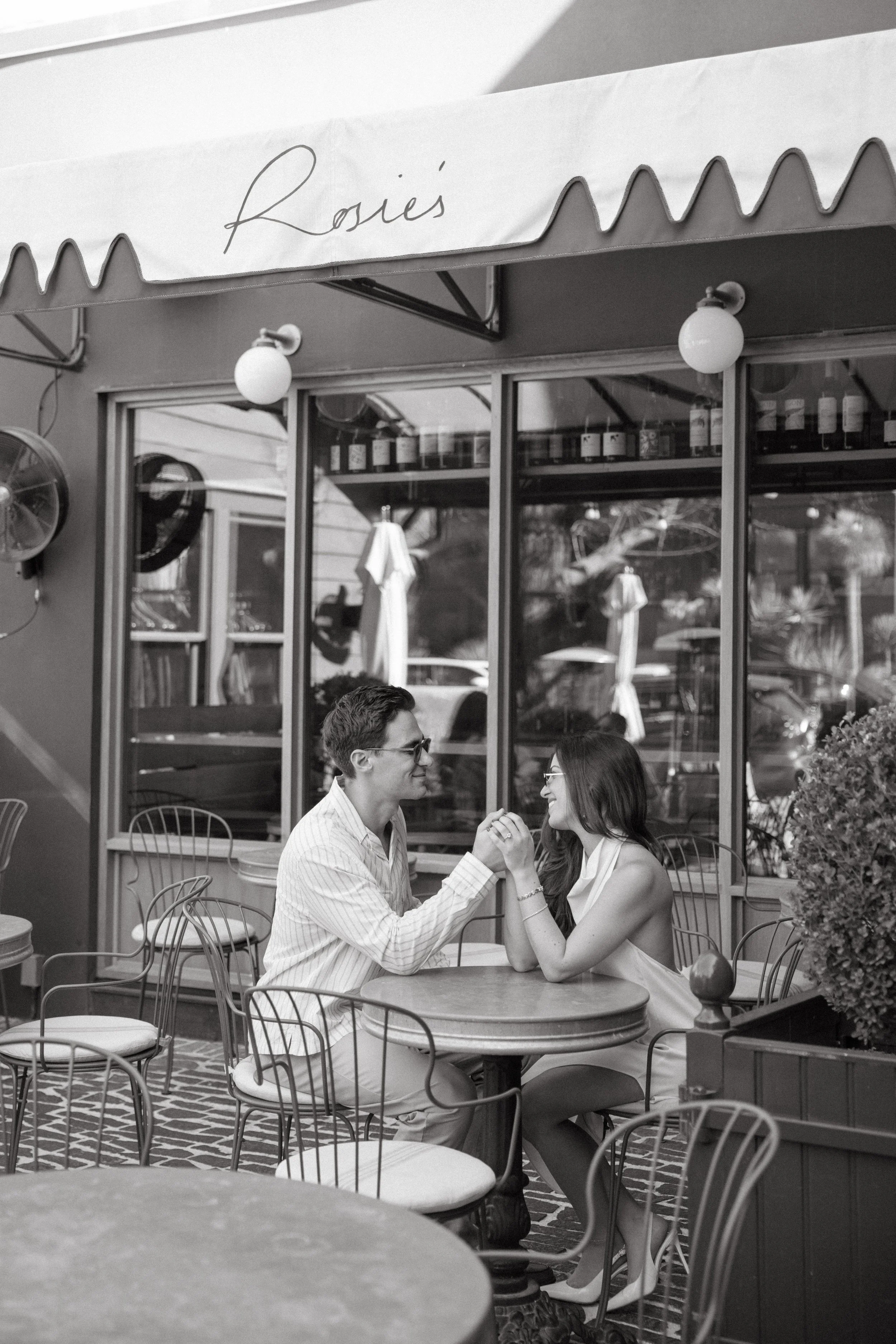 Italian-inspired engagement session at Rosie's Wine Bar Austin Texas — editorial film photography by Lauren Nicole Photo