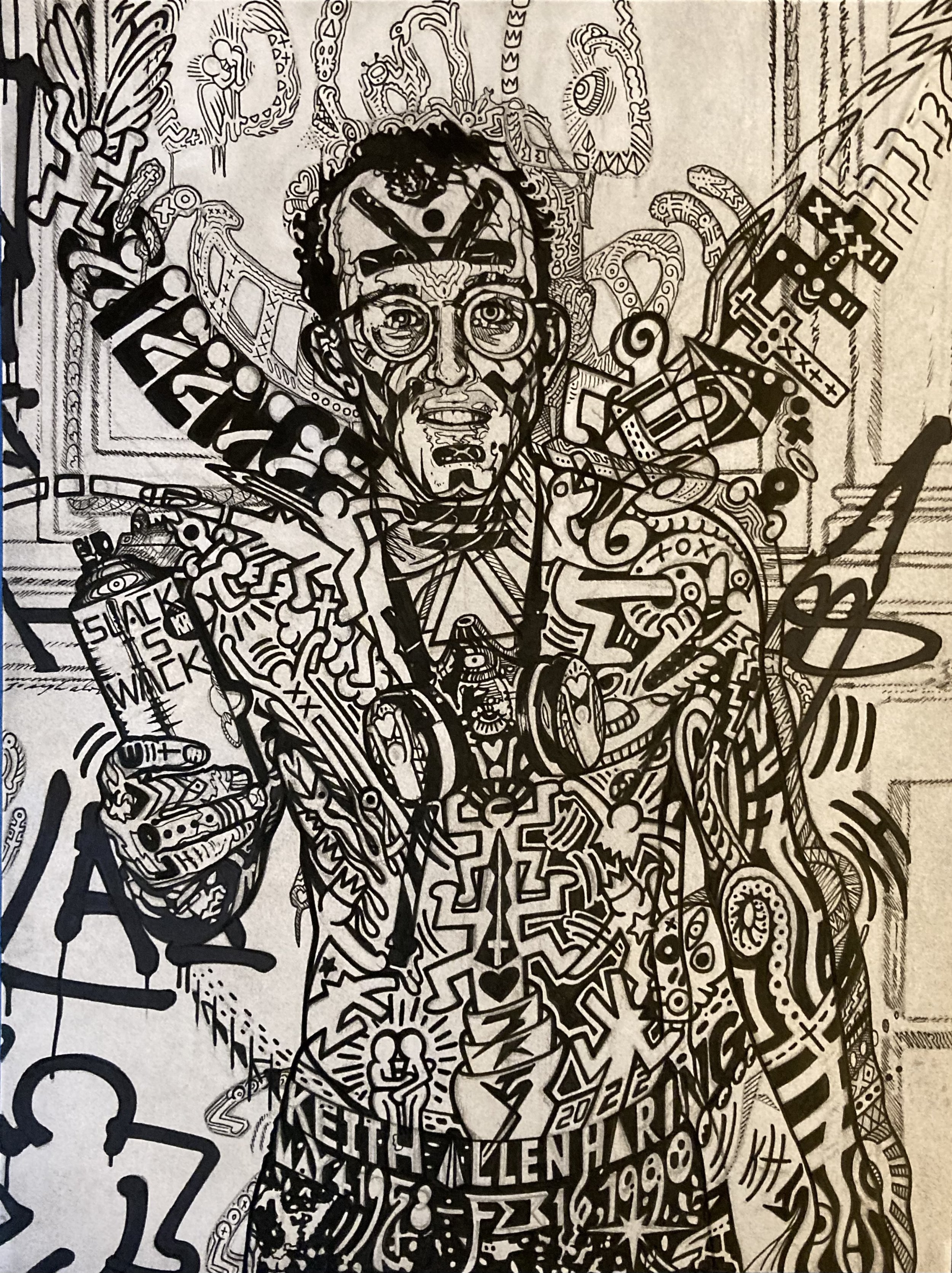 Keith, 2022
pencil, pen, ink, tracing paper
13.75 x 11.5 inches framed
