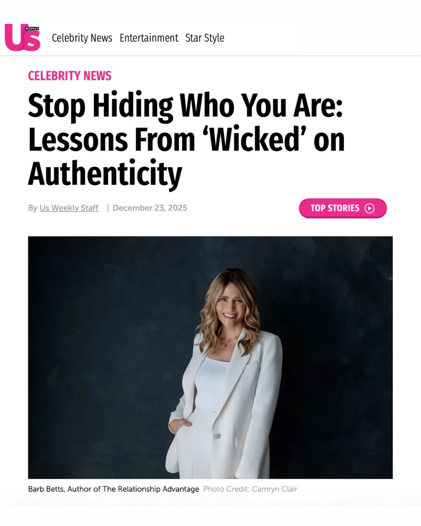 So grateful US Weekly picked this up and saw the message as worth sharing.

The relationship with yourself matters most.
It always has.&nbsp;💗

This feels like one of those moments you pause and take in.

The impact of The Relationship Advantage is 