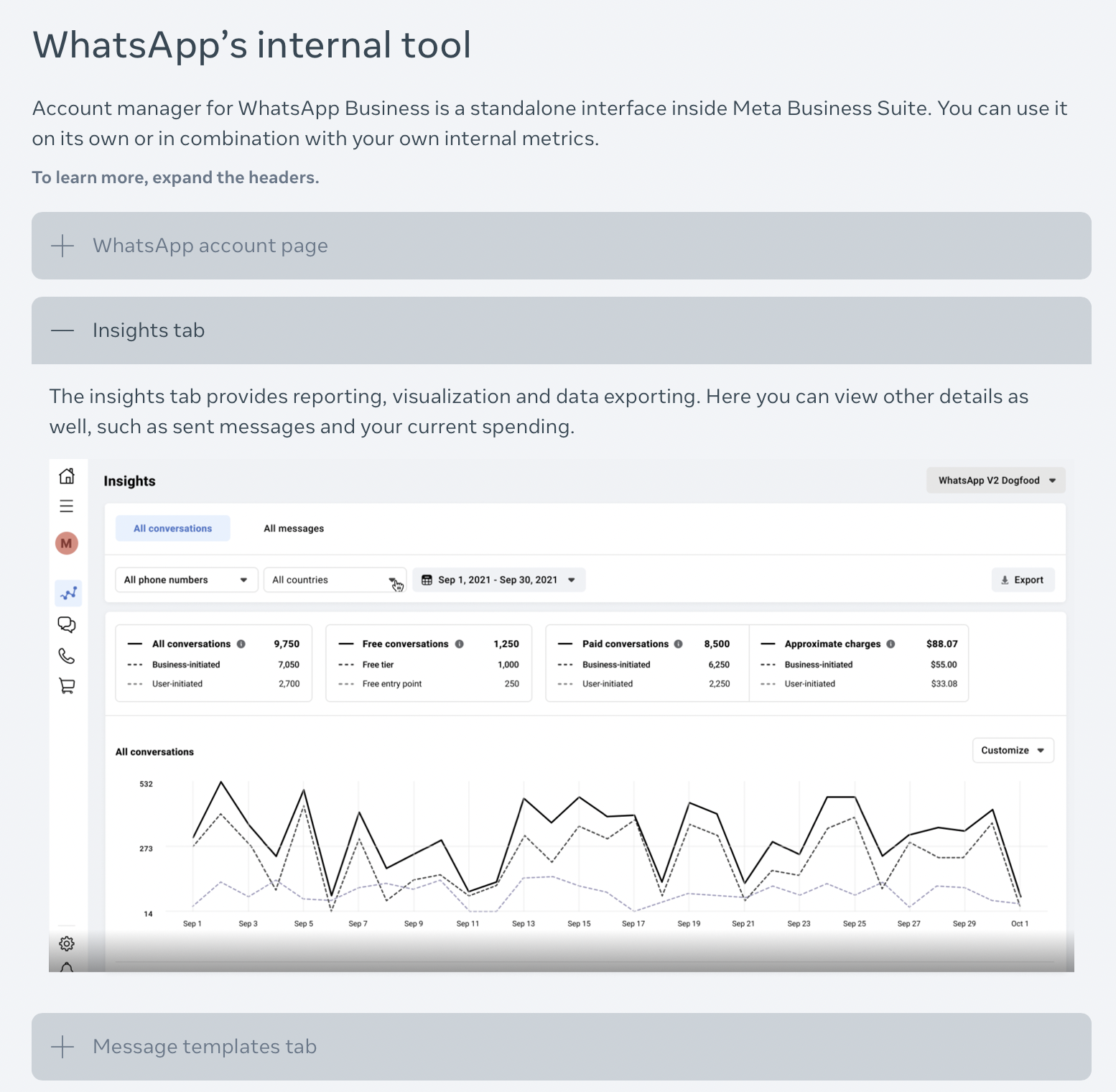 Text and accordion ("Insights tab" expanded)