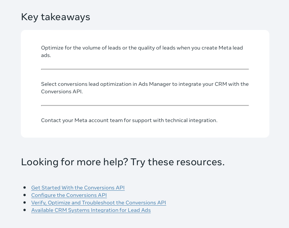 Key takeaways and linked resources