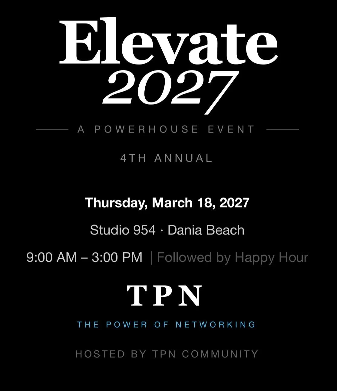 Elevate 2027 Conference Presenting  Sponsorship