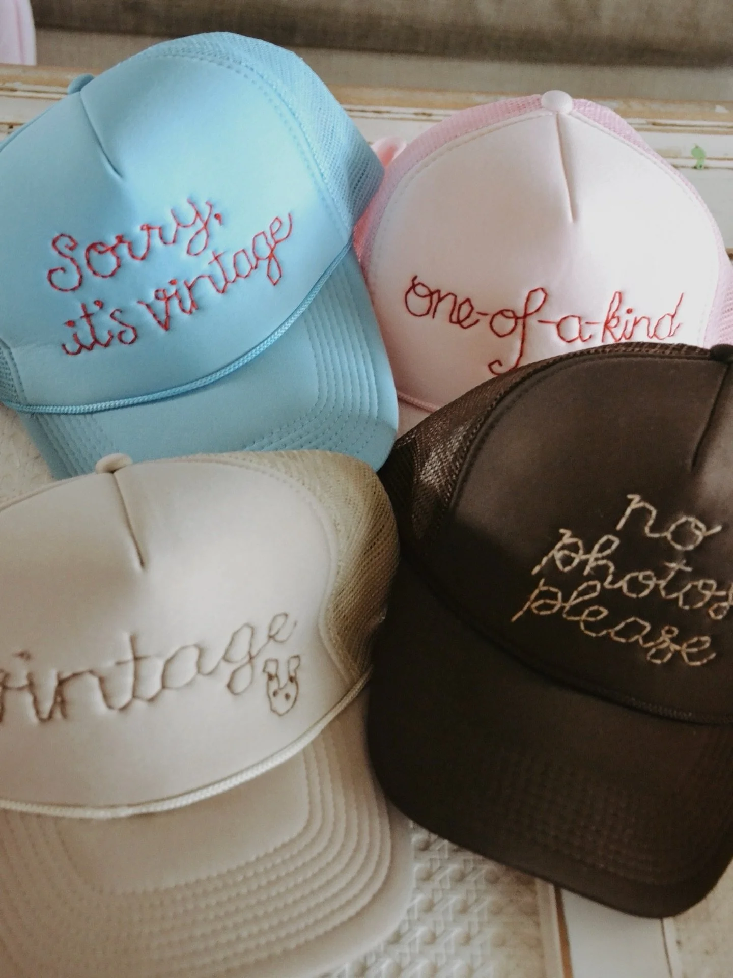 we 💙 truckers &amp; custom embroidery 🧵🪡🧢

#stitch #stitched #stitchbygkw #stitchedwithlove #handembroidered #cusotm #customized #handstitched #embroidery #embroider #embroidered #customembroidered #ontheroad #adventure #totebag #farmersmarkettot