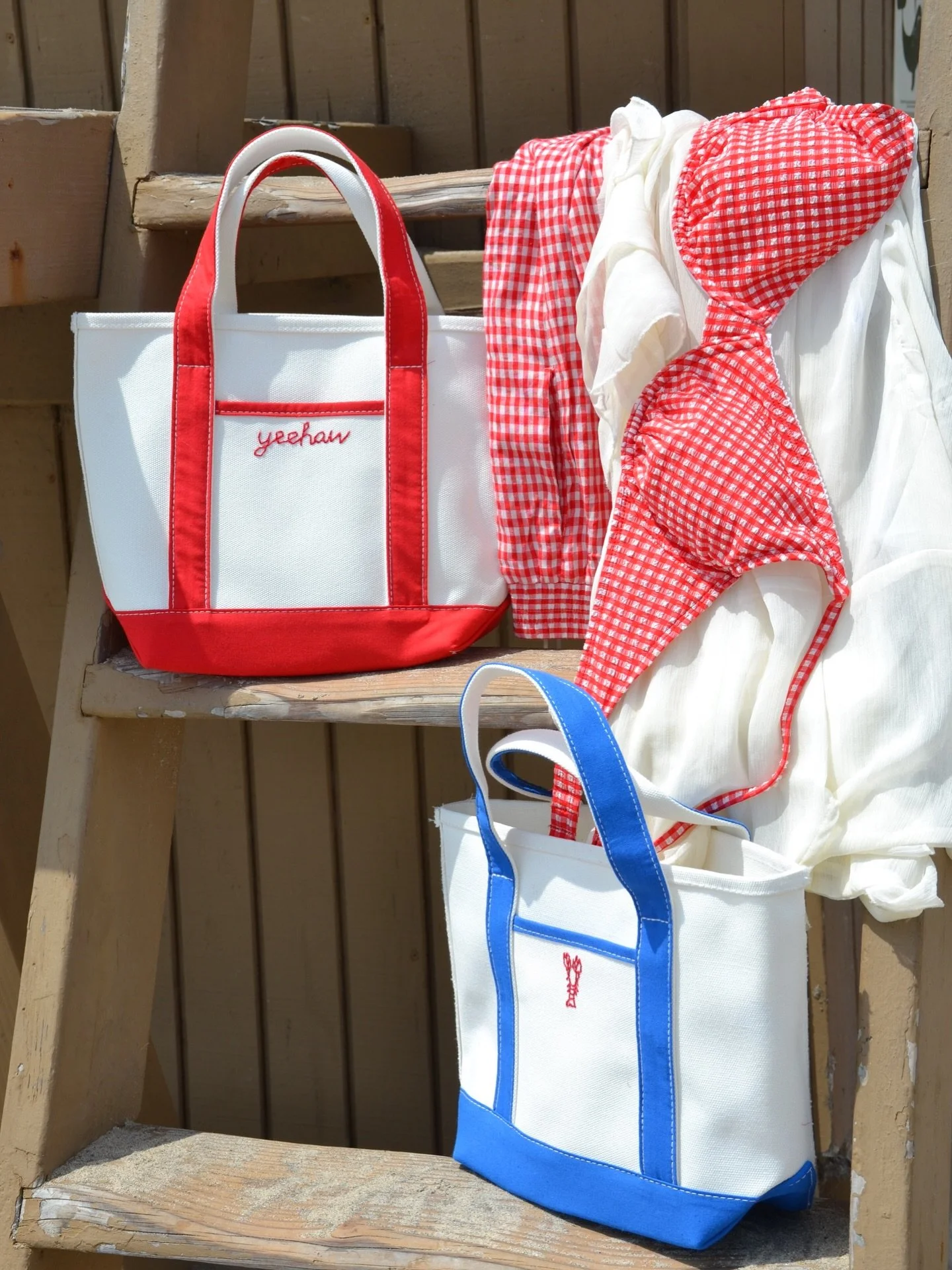 summer &amp; sand calling our names! customize a mini tote or regular size tote with us for the perfect beach accessory 🏖️👙🌊☀️

#handstitched #handembroidered #stitchedwithlove #handmade #customtotebag