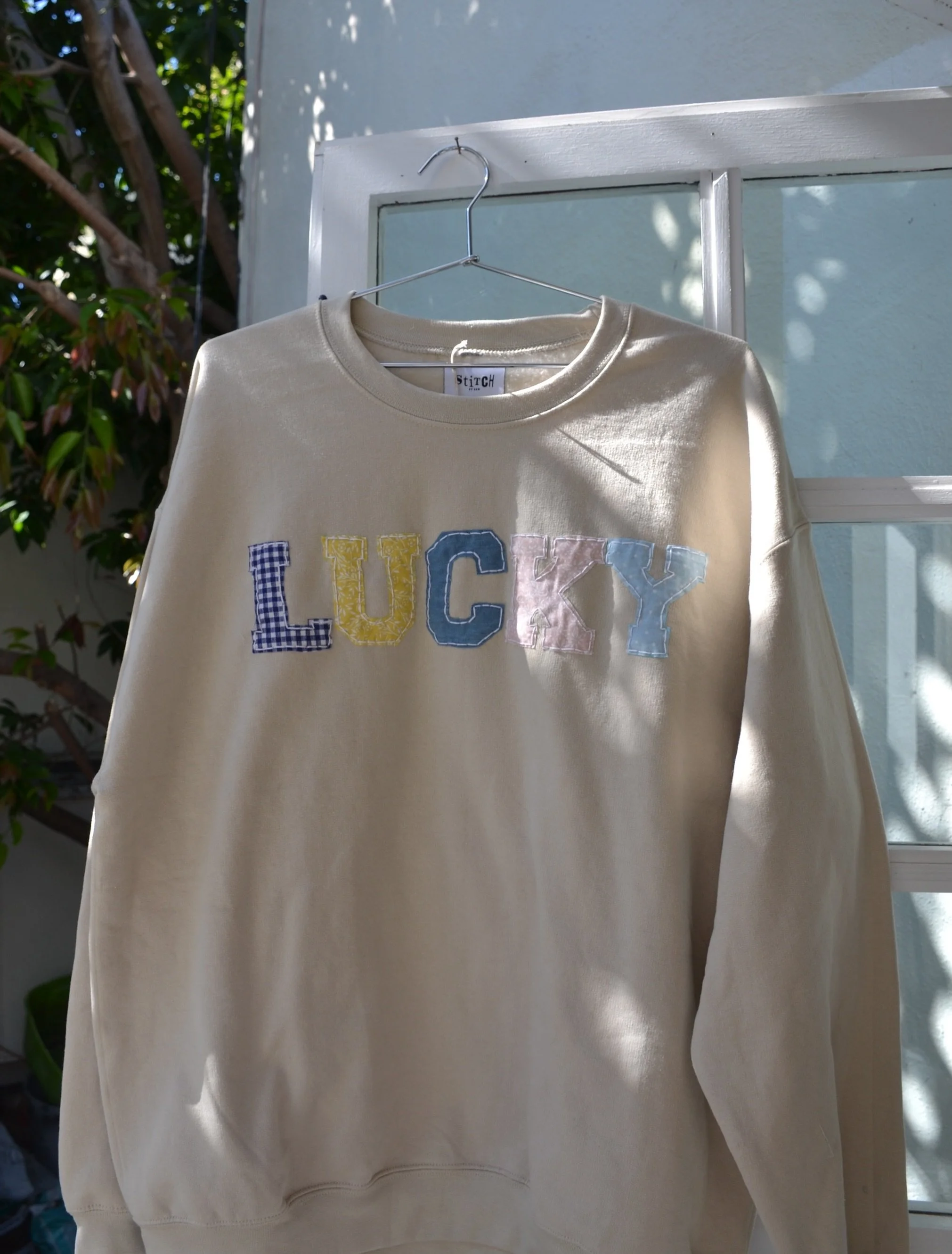 lucky 🍀 we feel so lucky to get to hand-stitch custom wearable for all of our stitch girls!! 

thank you for supporting our small business 🫶 xoxoxo, gretchen &amp; the stitch team
