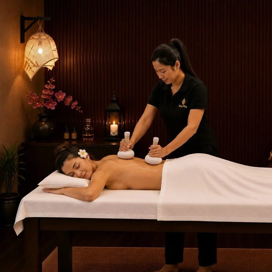 Una persona recibe un masaje en la espalda en un entorno de spa o masaje terapéutico.