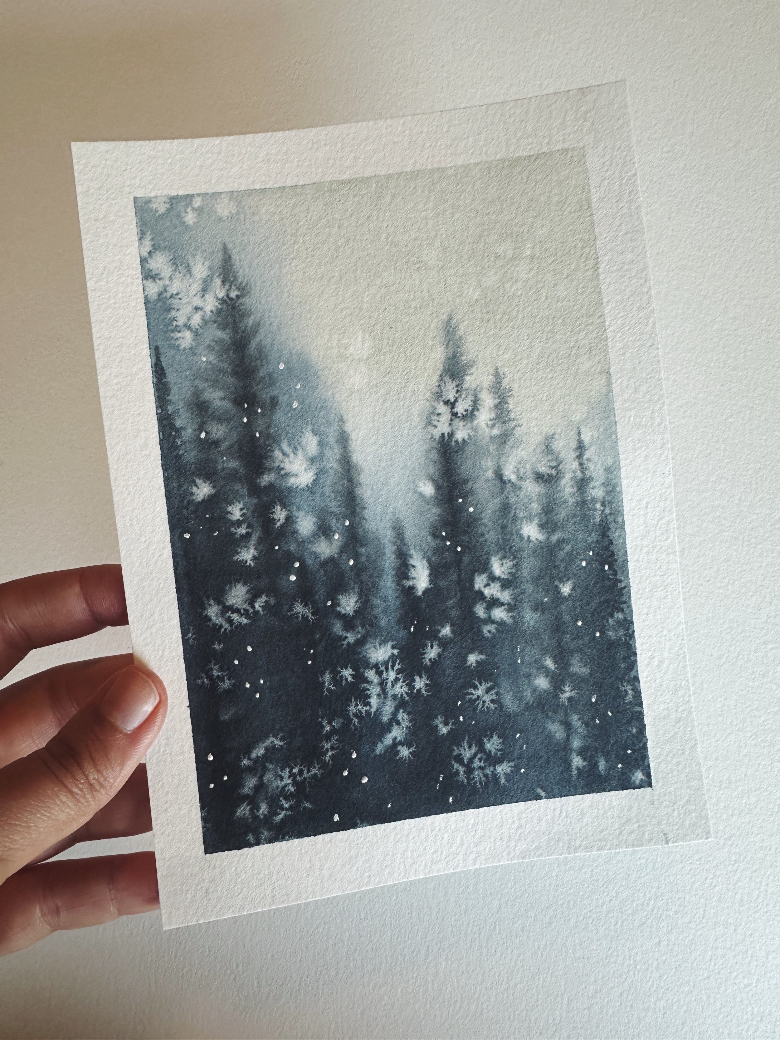 Winter Forest with Snowfall