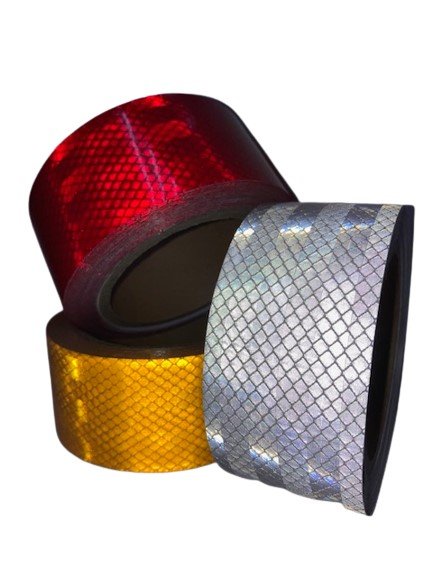 rouleaux de bande de signalisation autocollante rouge, blanc et jaune