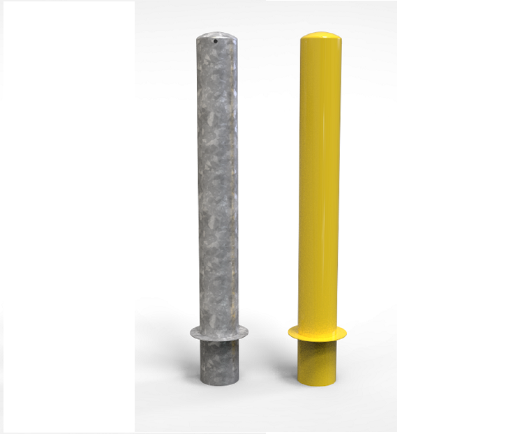 Poteau de protection anti-choc jaune/noir (H 100cm, Ø15,9cm), à cheviller