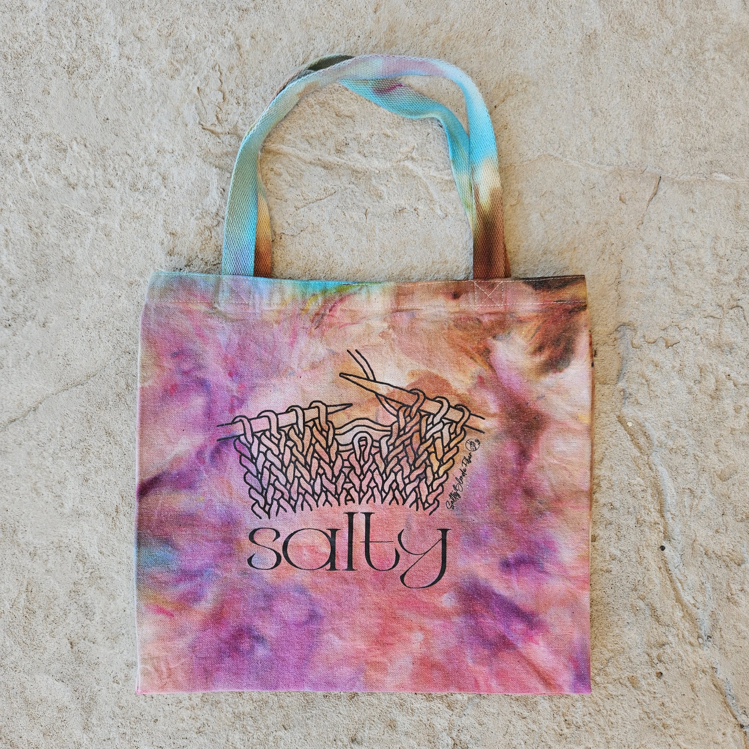 Salty Dropped Stitch Ice Dyed Large Tote