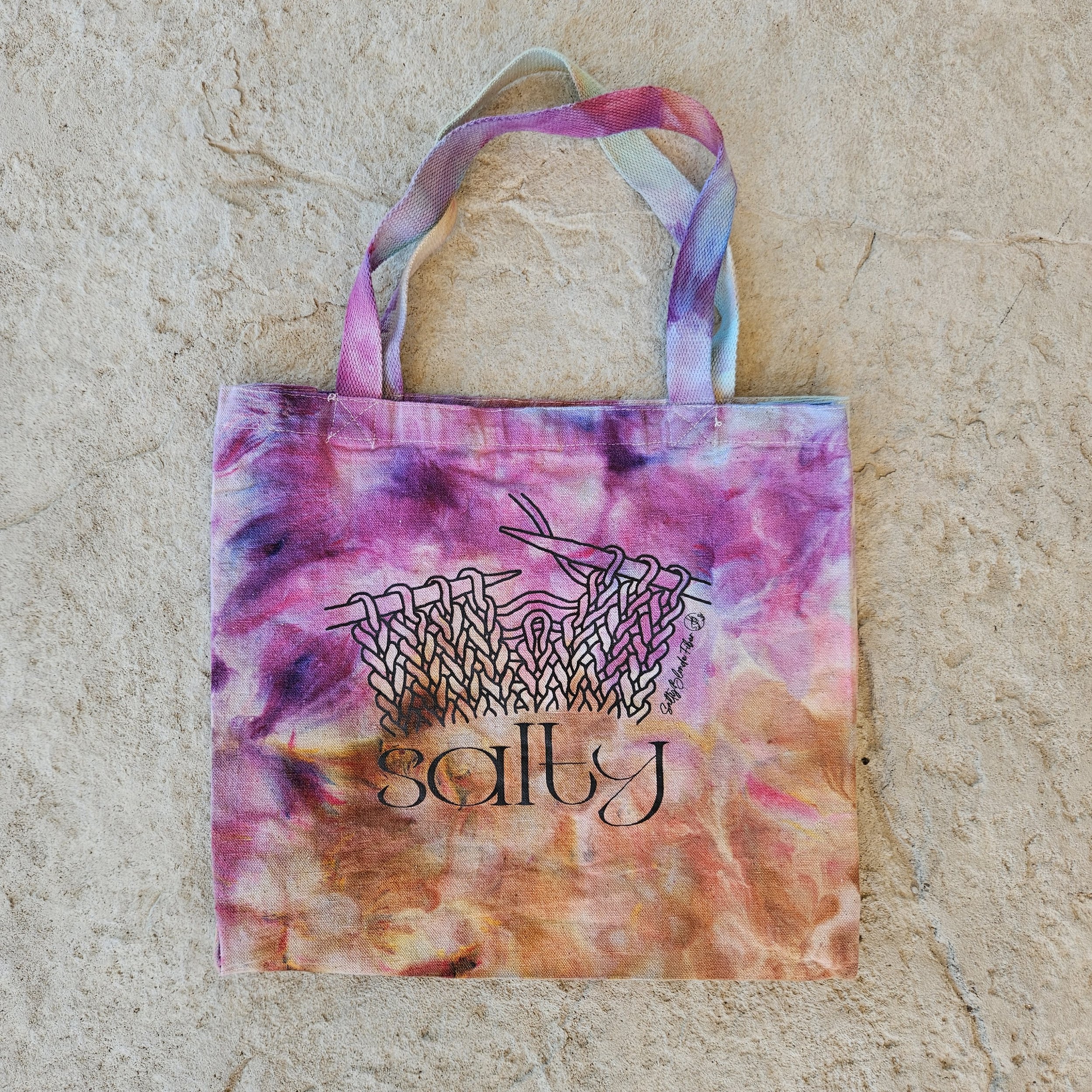Salty Dropped Stitch Ice Dyed Large Tote