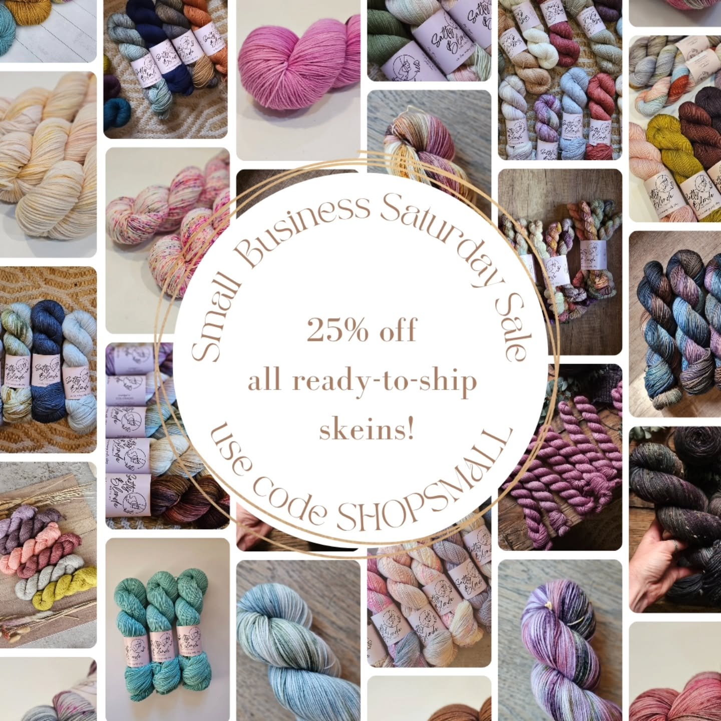 Well, hey there!

You know what's coming.... and if you've been eyeing anything in my shop you can snag it for 25% off this FRIDAY-SUNDAY!

Use code SHOPSMALL and have some fun!

I have also added a bunch of yarn so there's even more to choose from!
