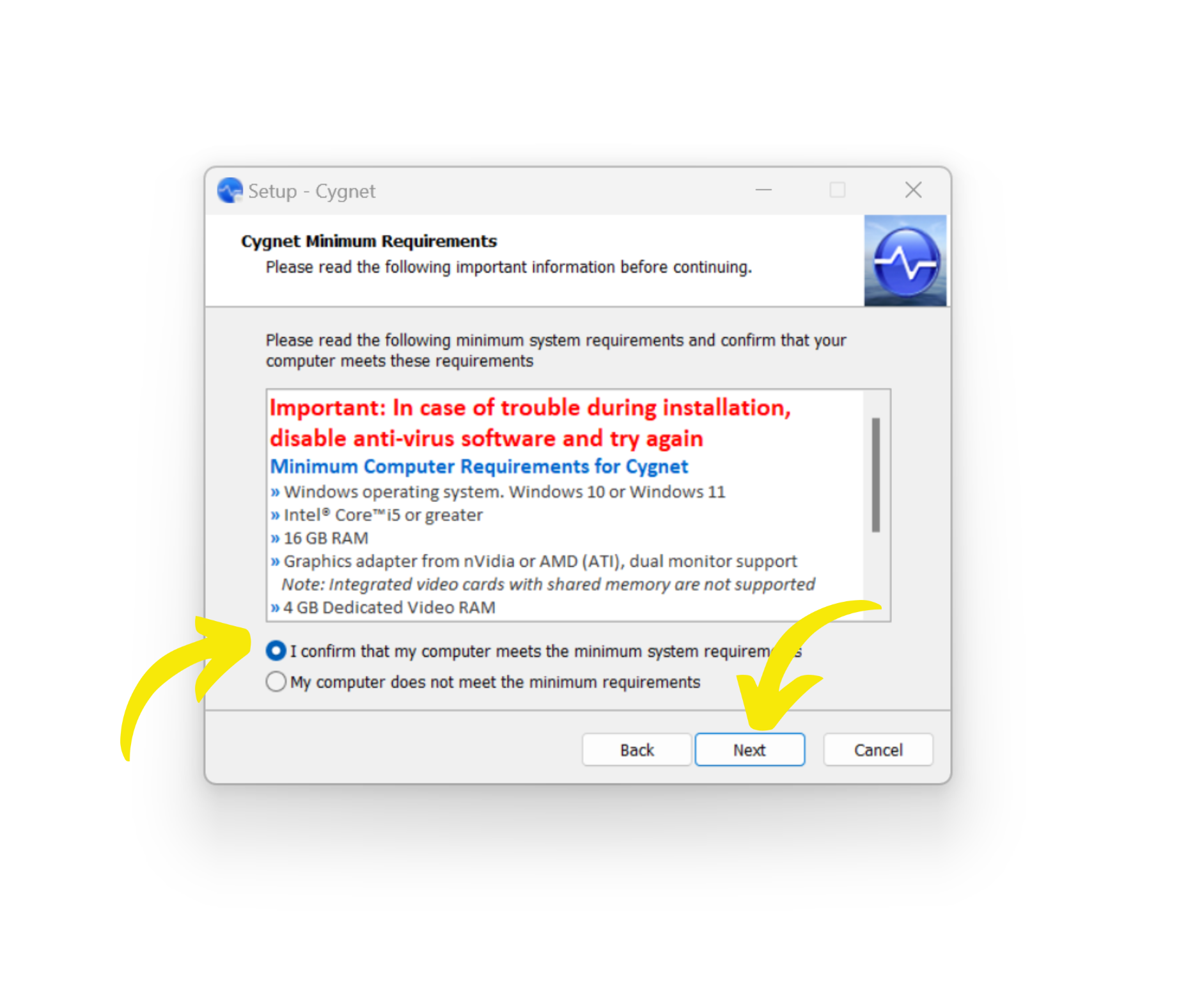 Cygnet Set Up — BEE Medic