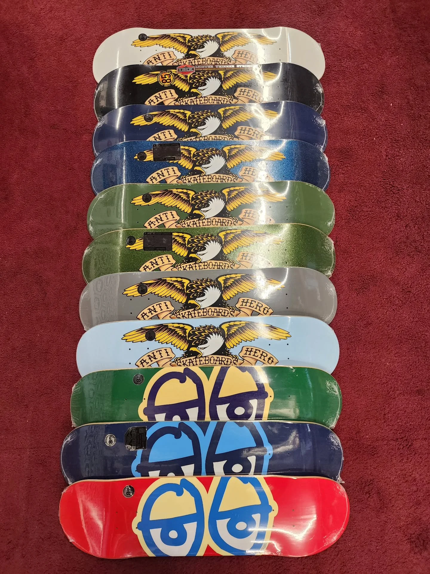 The eagle has landed @antihero18 and @krooked wood available now! #antiheroskateboards #krookedskateboards #dlxdistribution