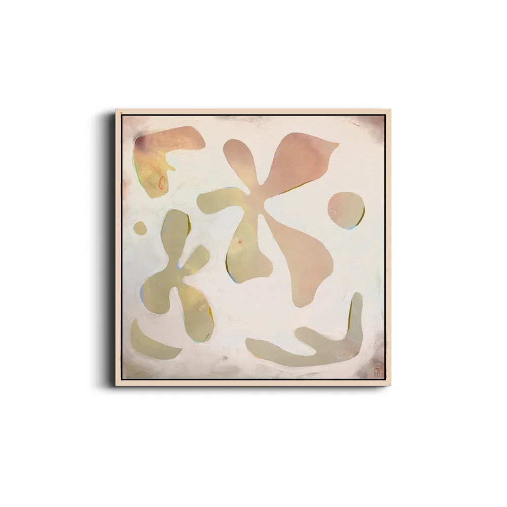 DANIELLE HUTCHENS  
In Good Shape (2025)  
40” x 40”  
Pastels, acrylics, and natural pigments on raw canvas  
Framed in maple  
$5,500