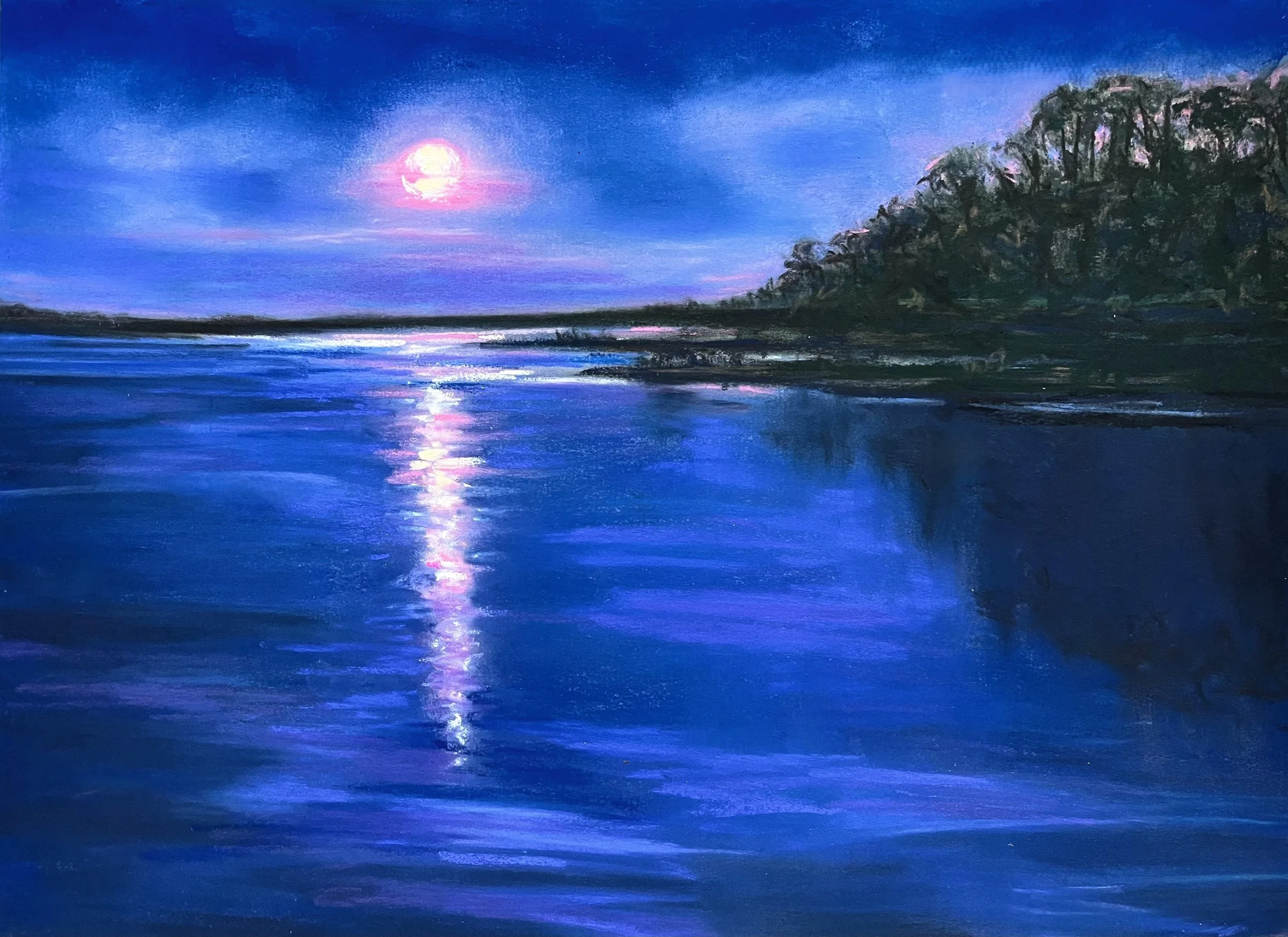 Lowcountry Nocturne - 9x12 pastel on paper - $275