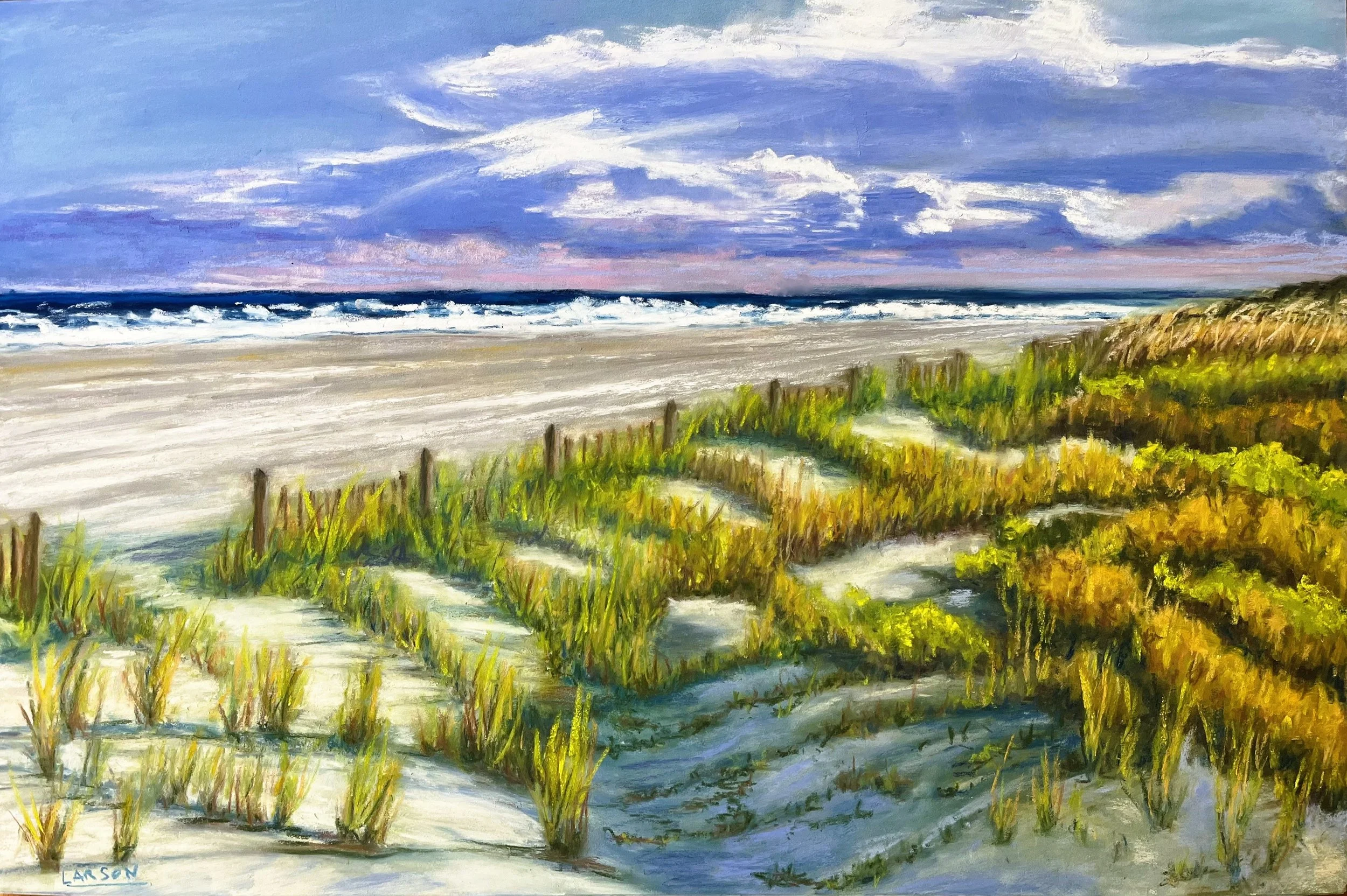 Hilton Head Shoreline - 12x20 pastel on paper (SOLD)