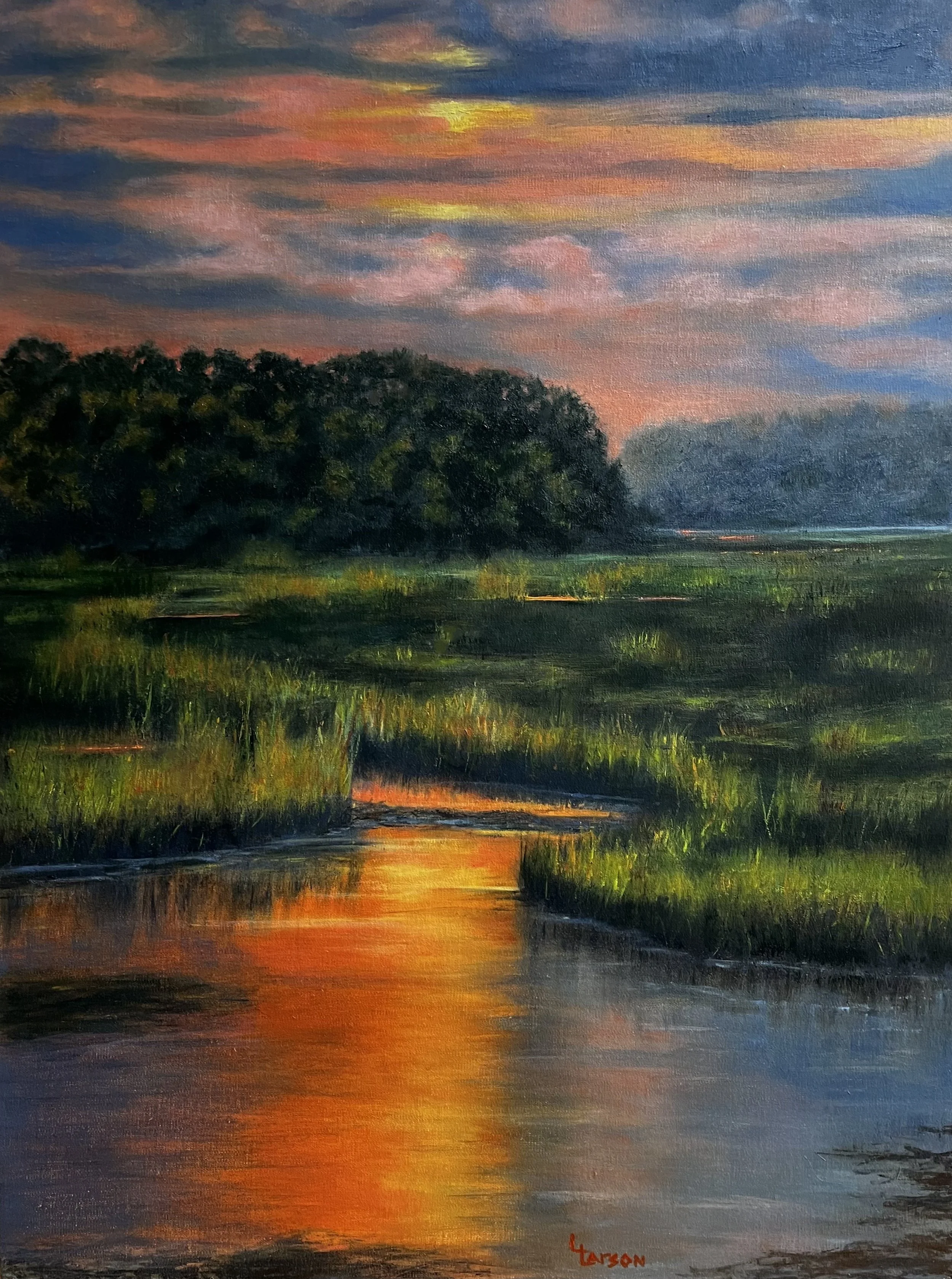 Last Light, Lowcountry - 24x18 oil on linen