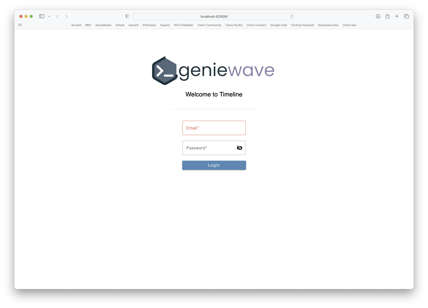 Web Portal Login Page - Customers can add their task and view their time bank