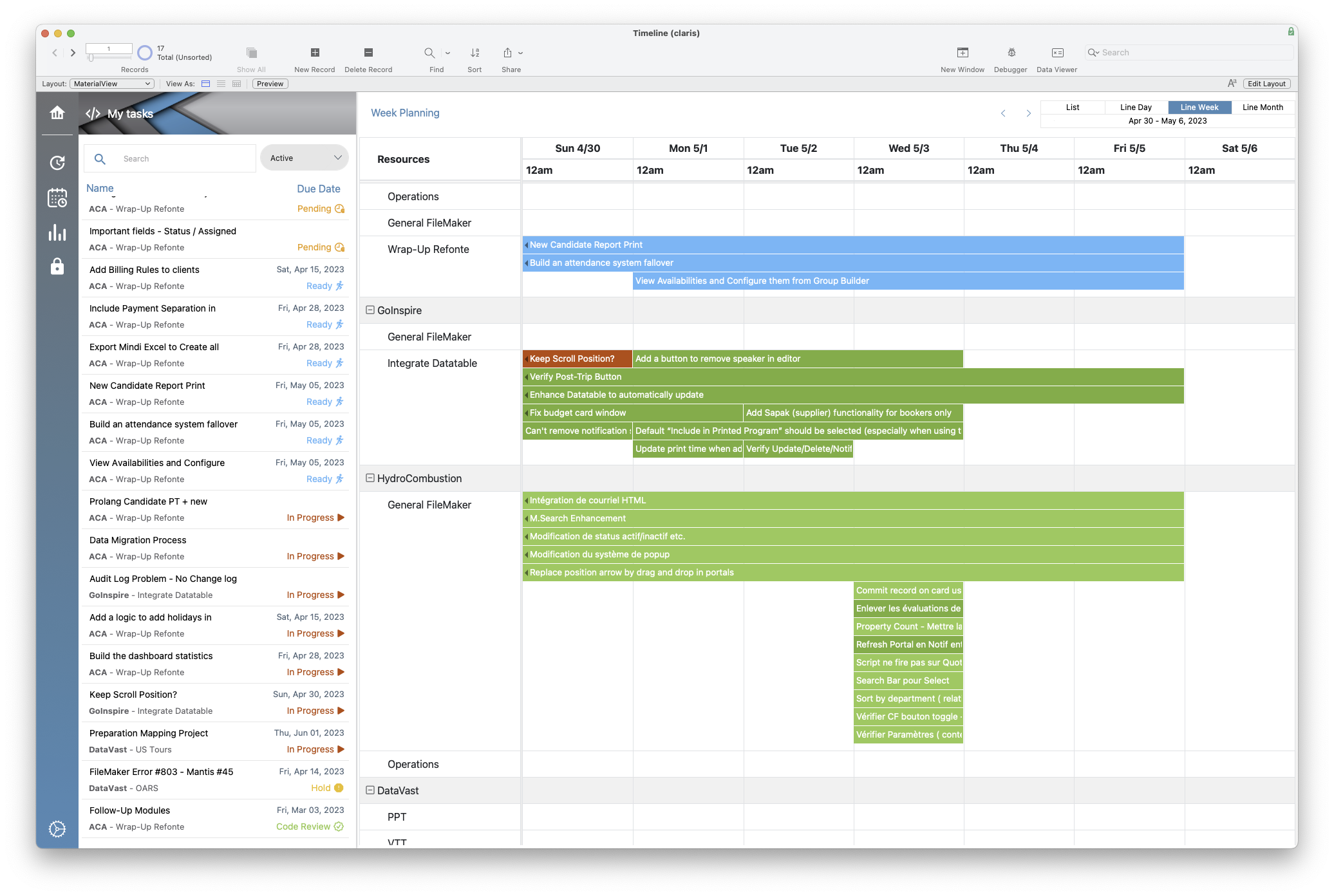 JavaScript Planner for Tasks & Projects