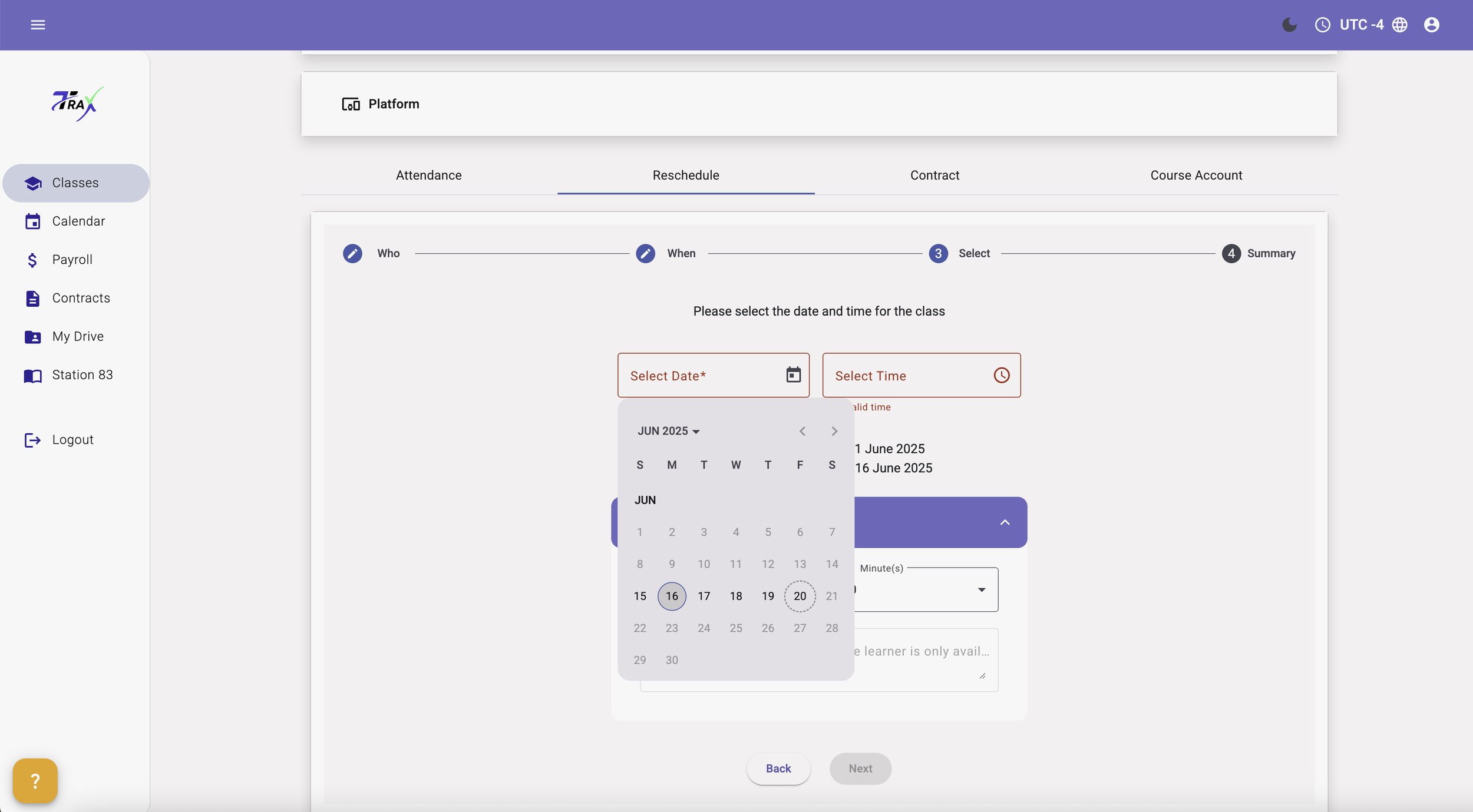 Reschedule & Custom Date Picker