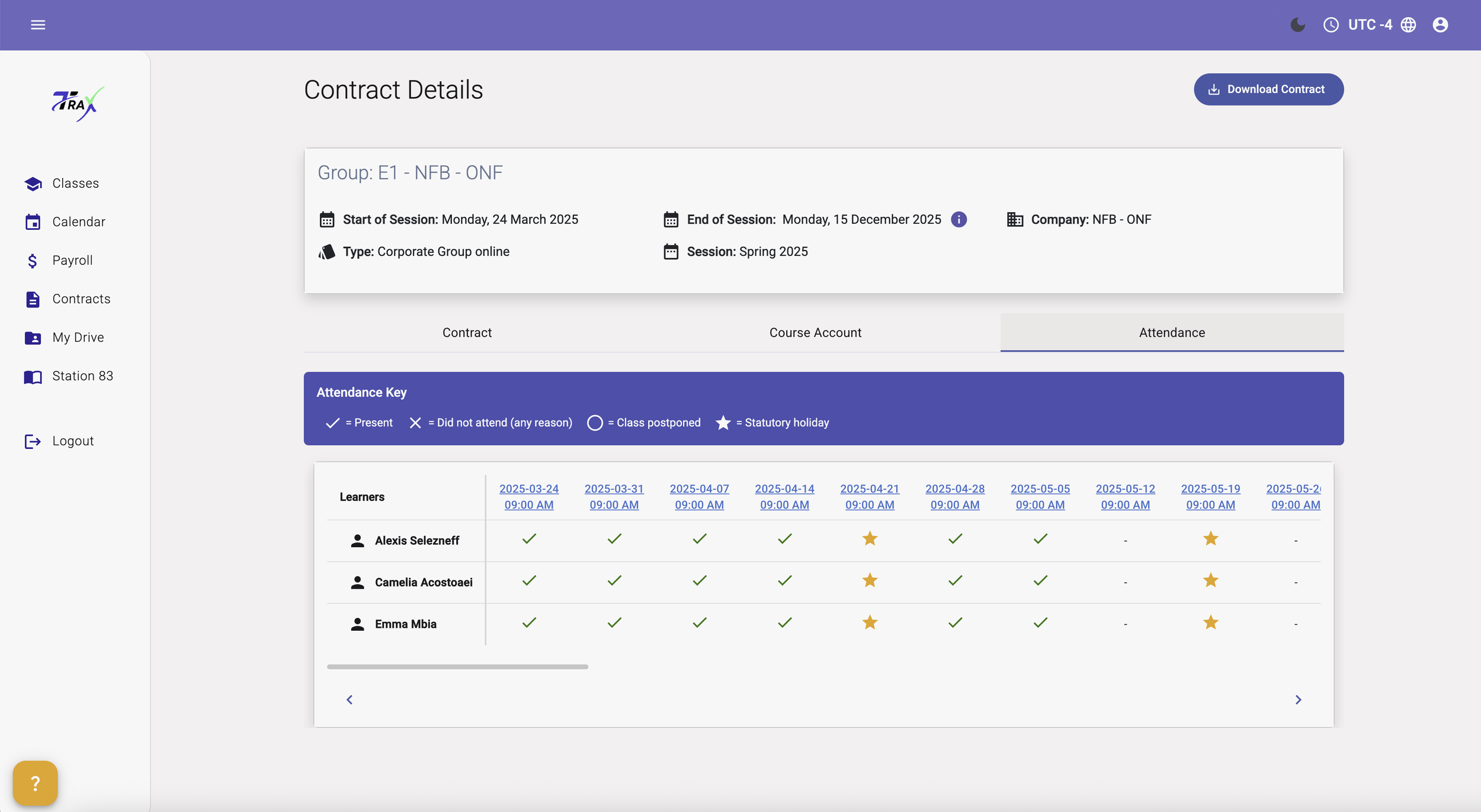 Group Attendances View 