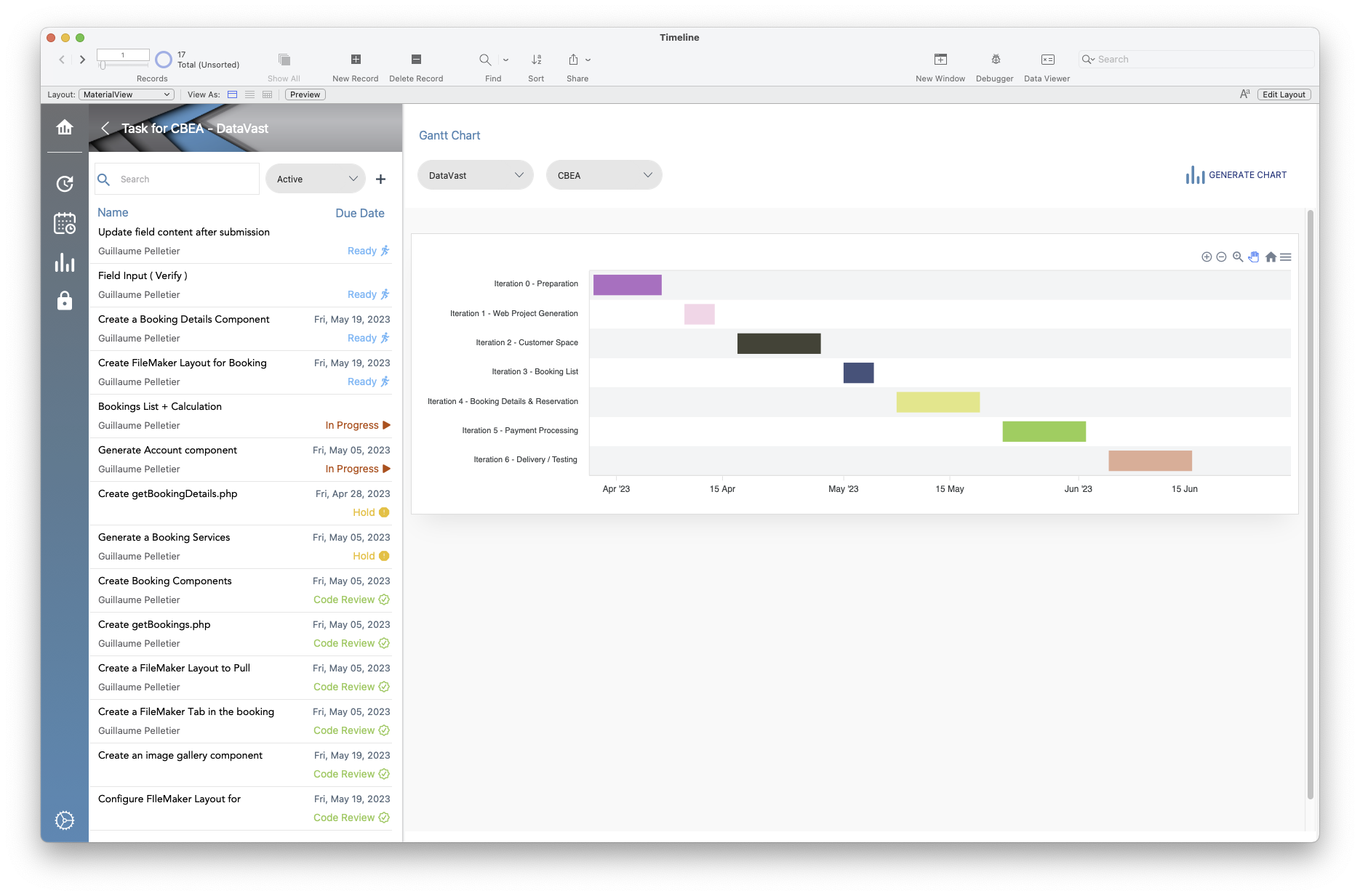 Gantt Chart Planning & Display JavaScript