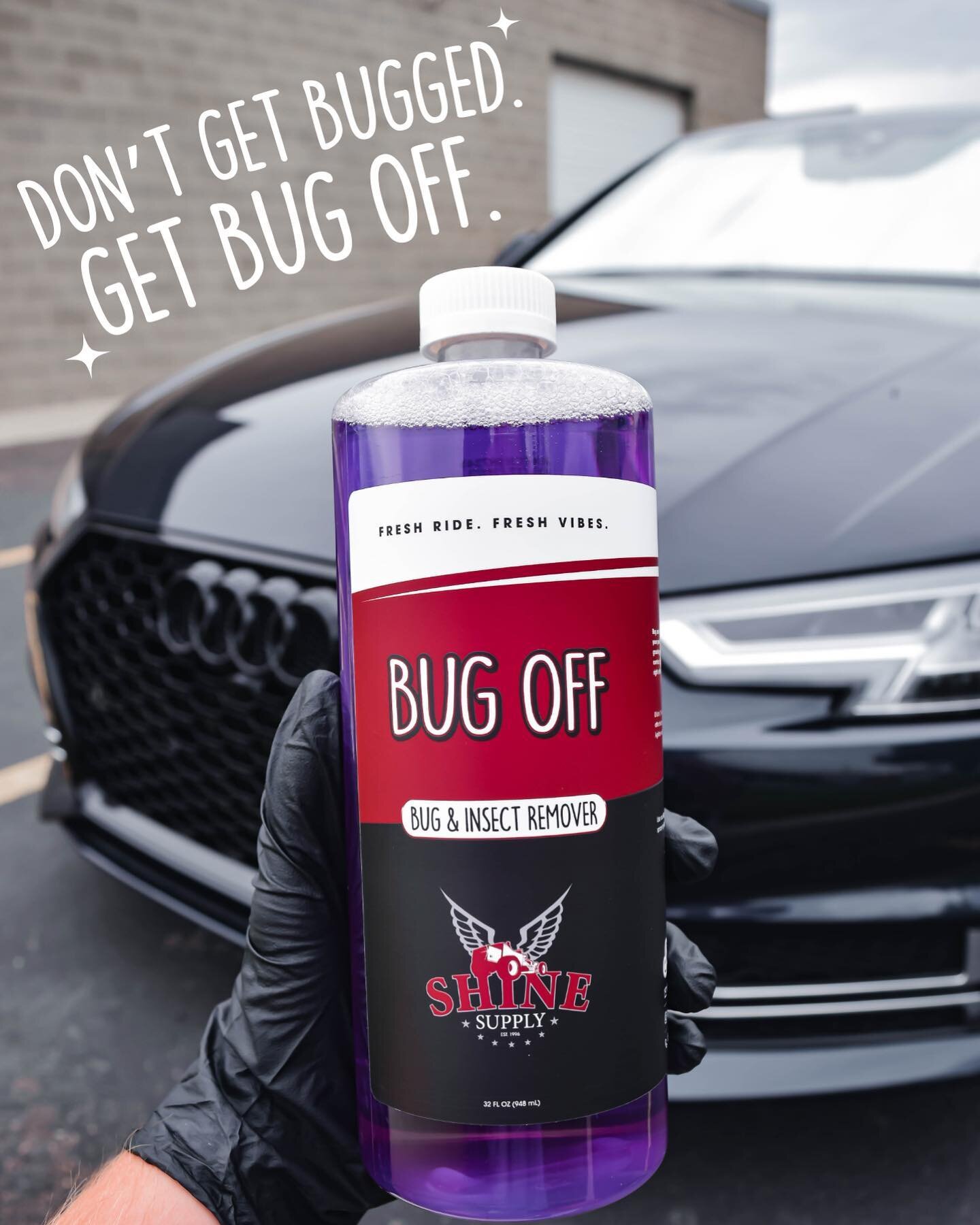 Did you know that bug remains can damage your vehicle? Smashed bugs release acidic goop that can bind to the surface of your paint, causing etchings and discolorations. That&rsquo;s where Bug Off comes in!
&zwnj;
Bug Off easily removes bugs and insec
